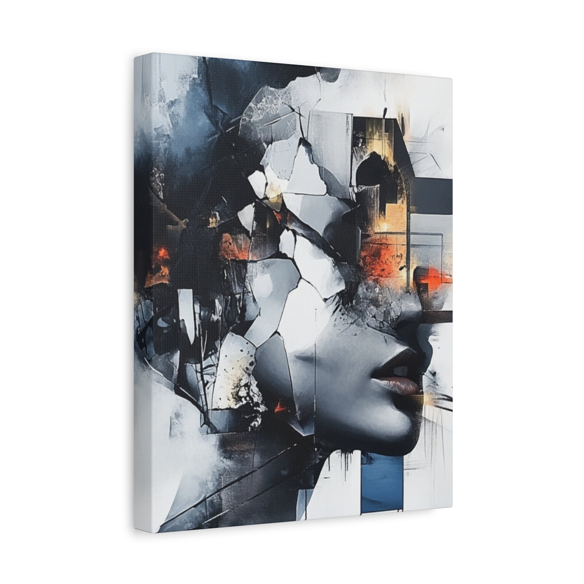 Abstract Matte Canvas Art-P4, Modern Wall Decor, Black and White Artwork for Home, Unique Gift, Contemporary Design