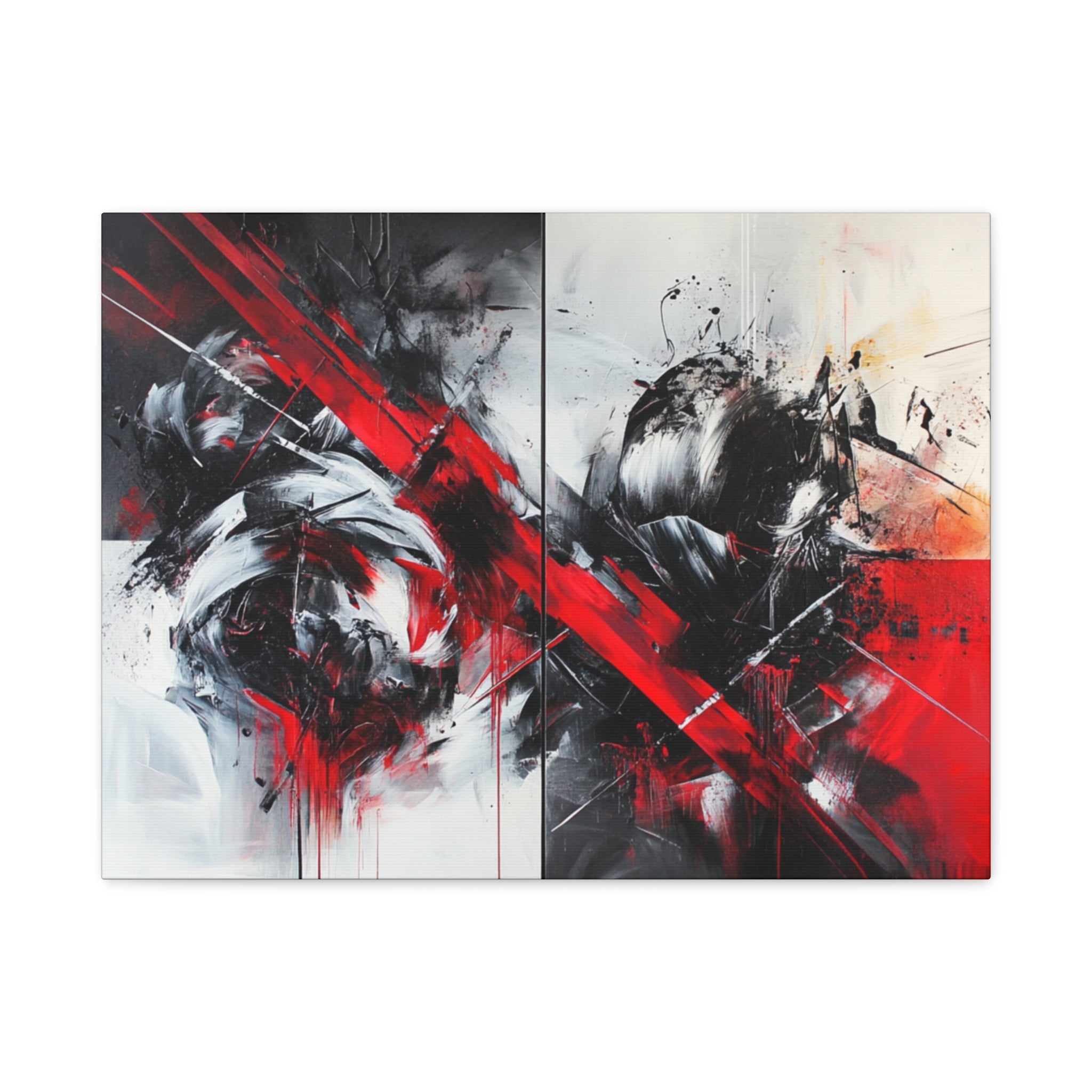 Modern Abstract Wall Art-L1, Red and Black Canvas Decor, Home Gallery Piece for Living Room, Gift for Art Lovers, Contemporary Art