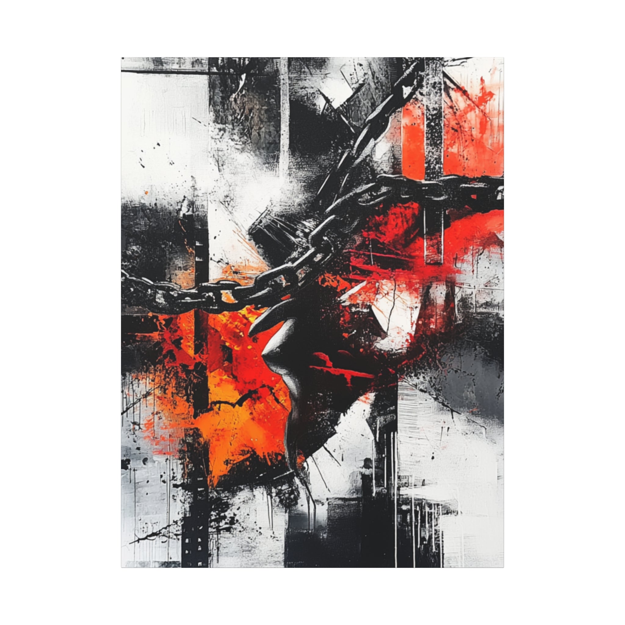 Abstract Matte Canvas Art-P13, Modern Wall Decor, Black and White Artwork for Home, Unique Gift, Contemporary Design
