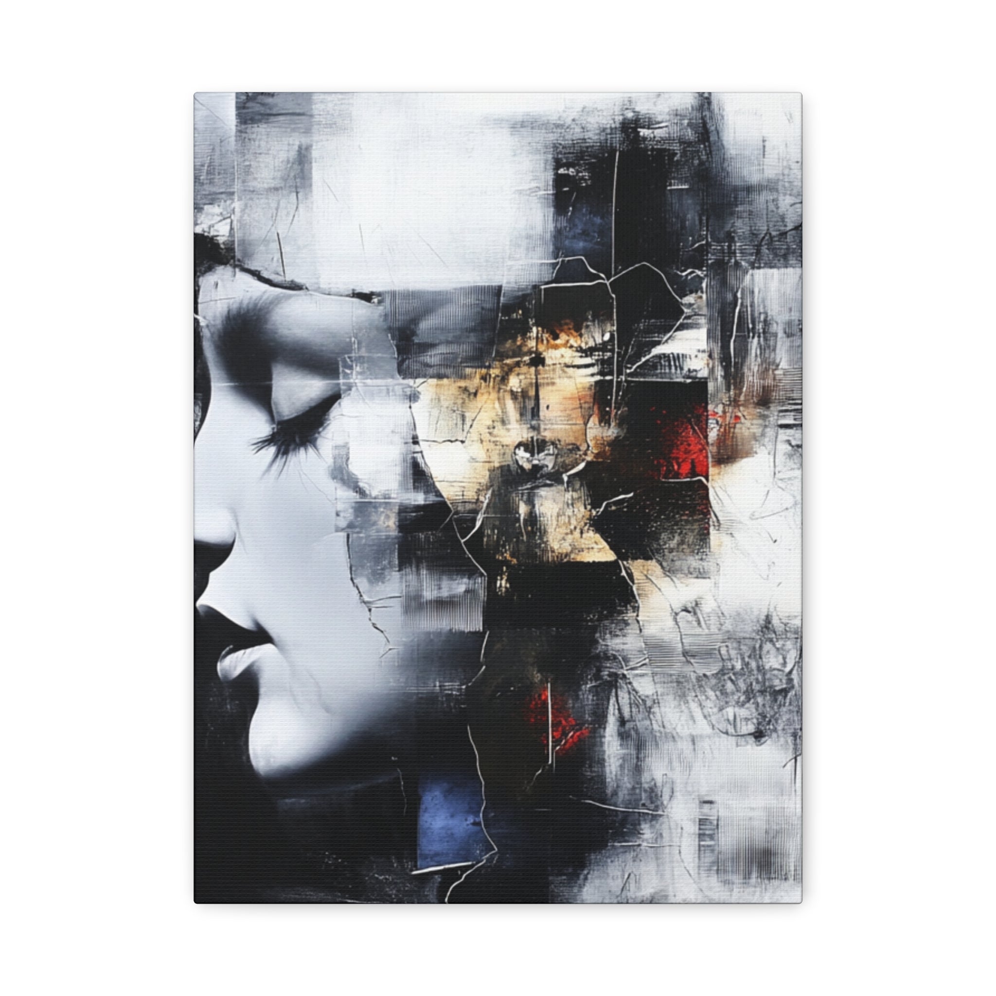Abstract Matte Canvas Art-P3, Modern Wall Decor, Black and White Artwork for Home, Unique Gift, Contemporary Design