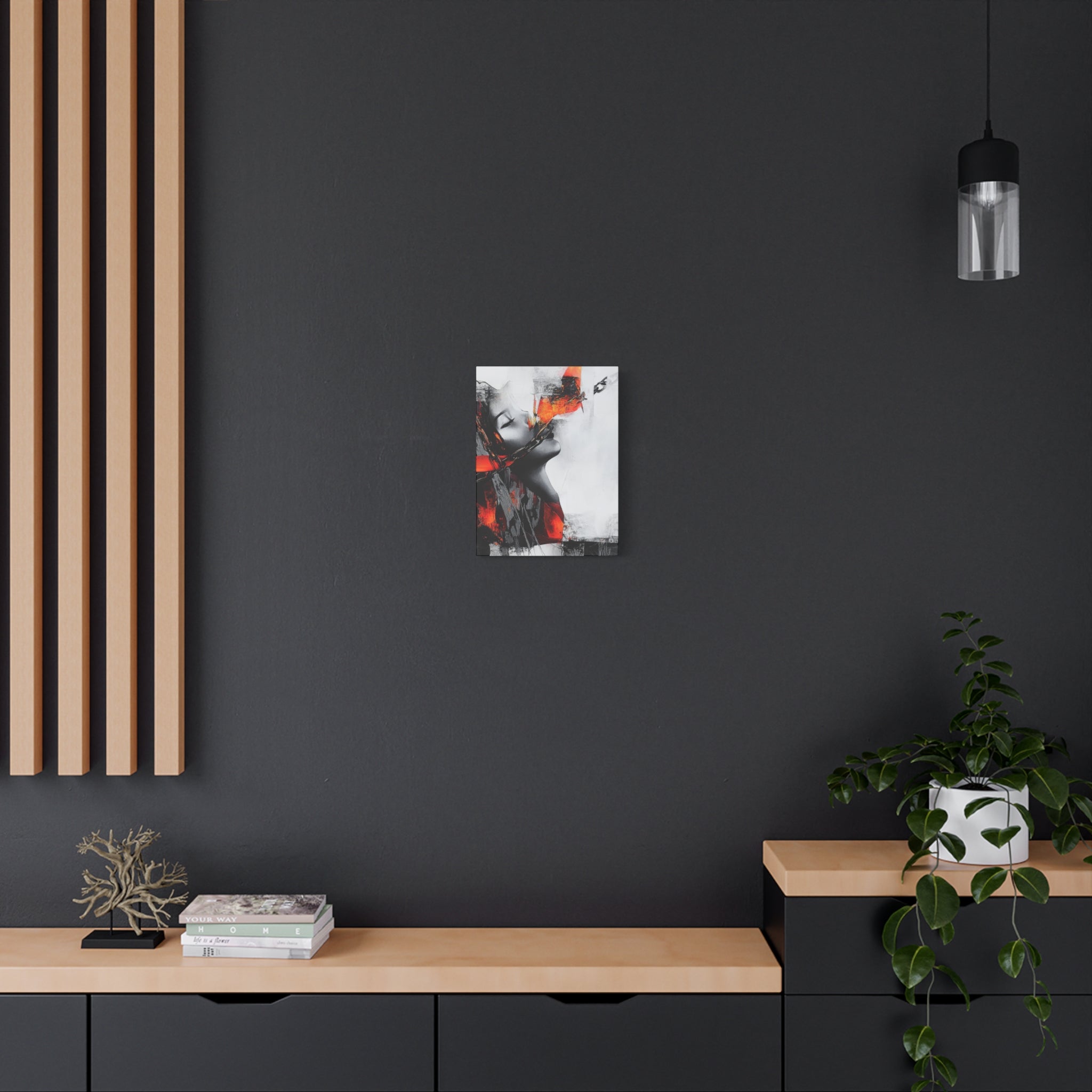 Abstract Matte Canvas Art-P14, Modern Wall Decor, Black and White Artwork for Home, Unique Gift, Contemporary Design