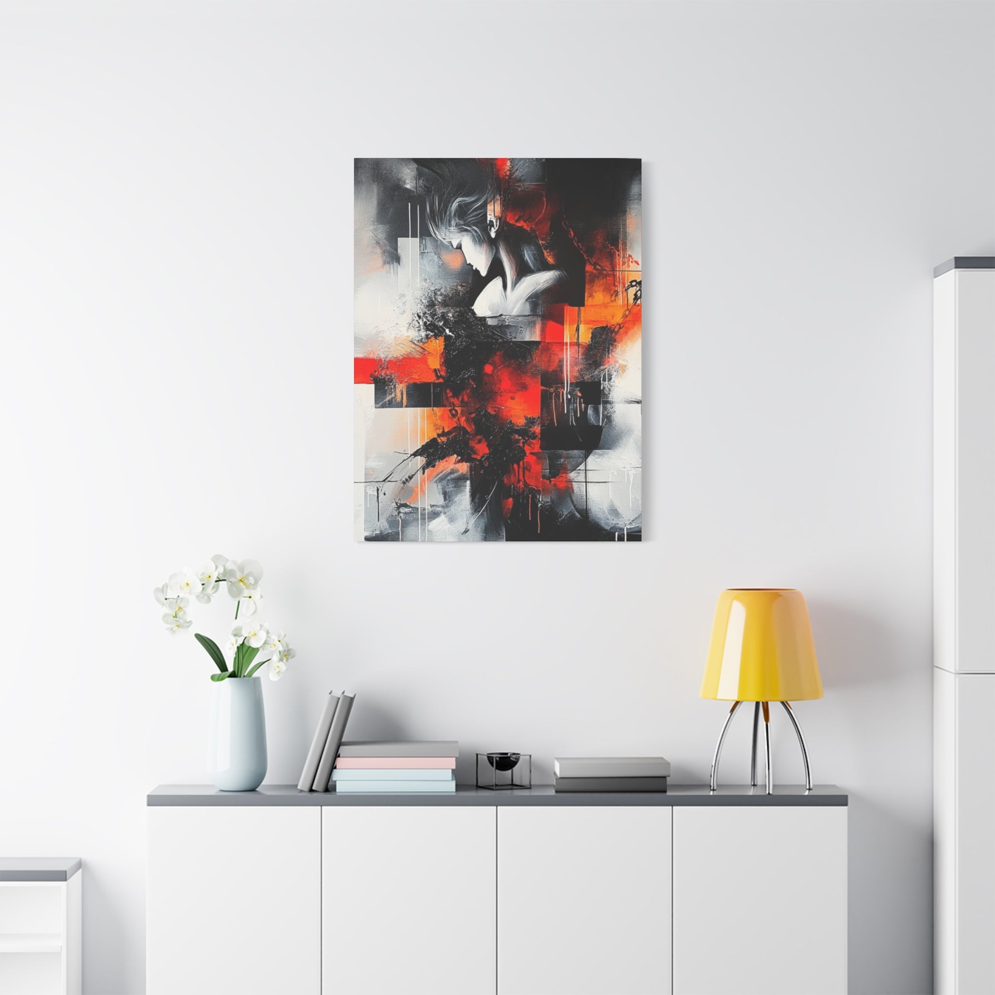Abstract Matte Canvas Art-P12, Modern Wall Decor, Black and White Artwork for Home, Unique Gift, Contemporary Design