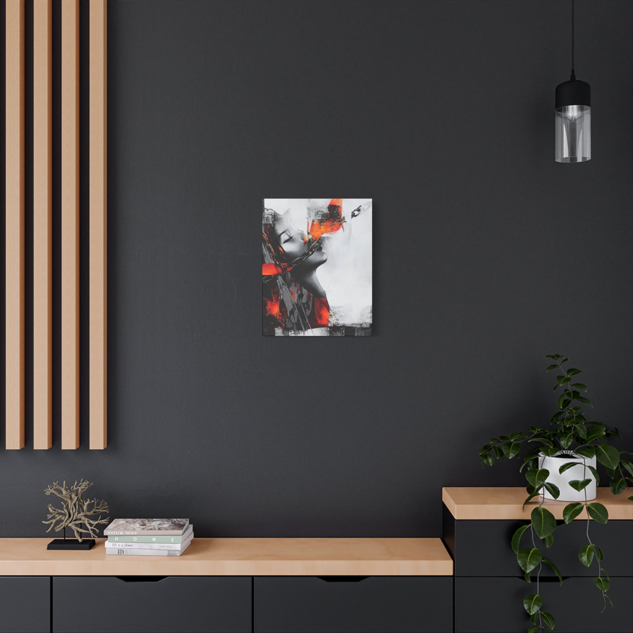Abstract Matte Canvas Art-P14, Modern Wall Decor, Black and White Artwork for Home, Unique Gift, Contemporary Design