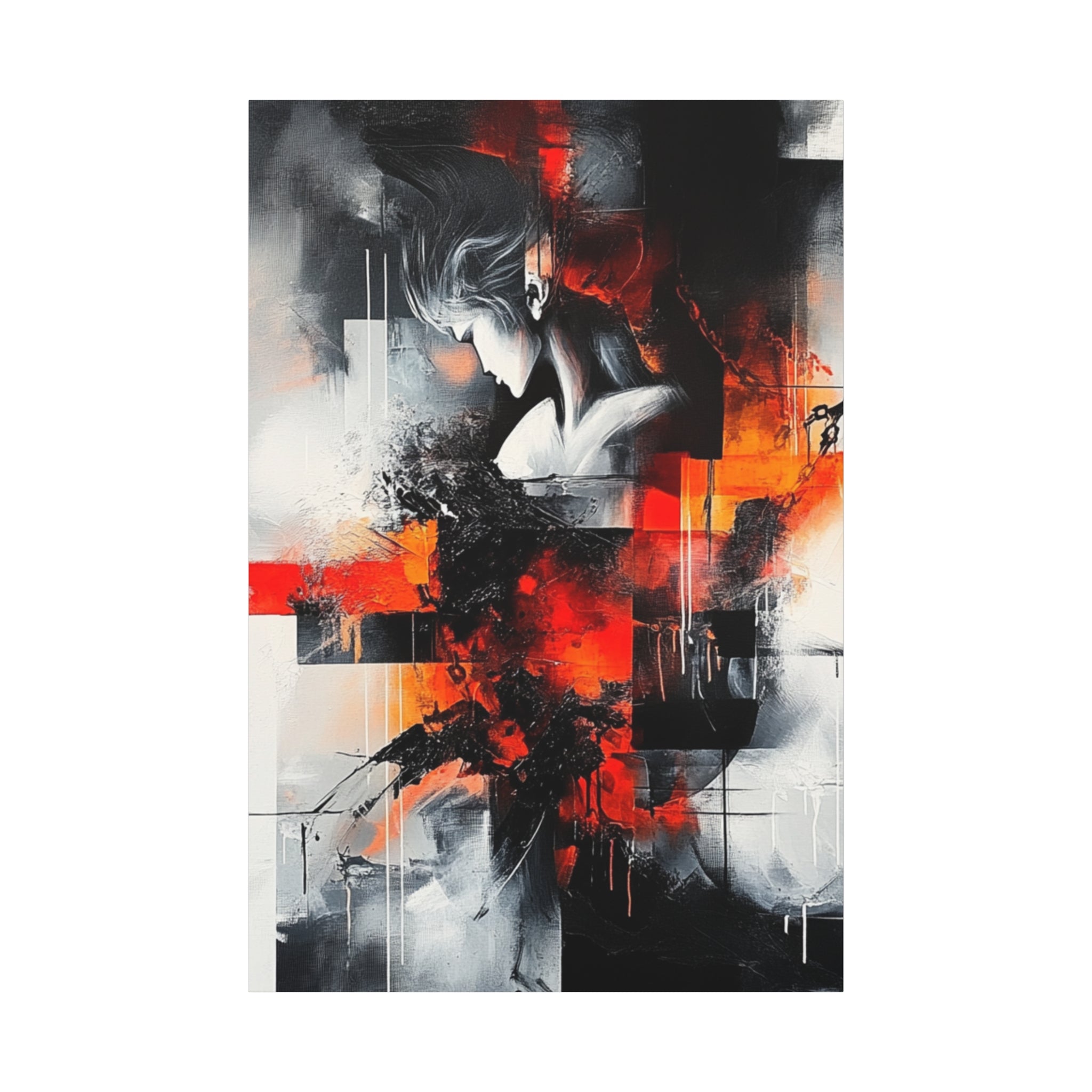 Abstract Matte Canvas Art-P12, Modern Wall Decor, Black and White Artwork for Home, Unique Gift, Contemporary Design