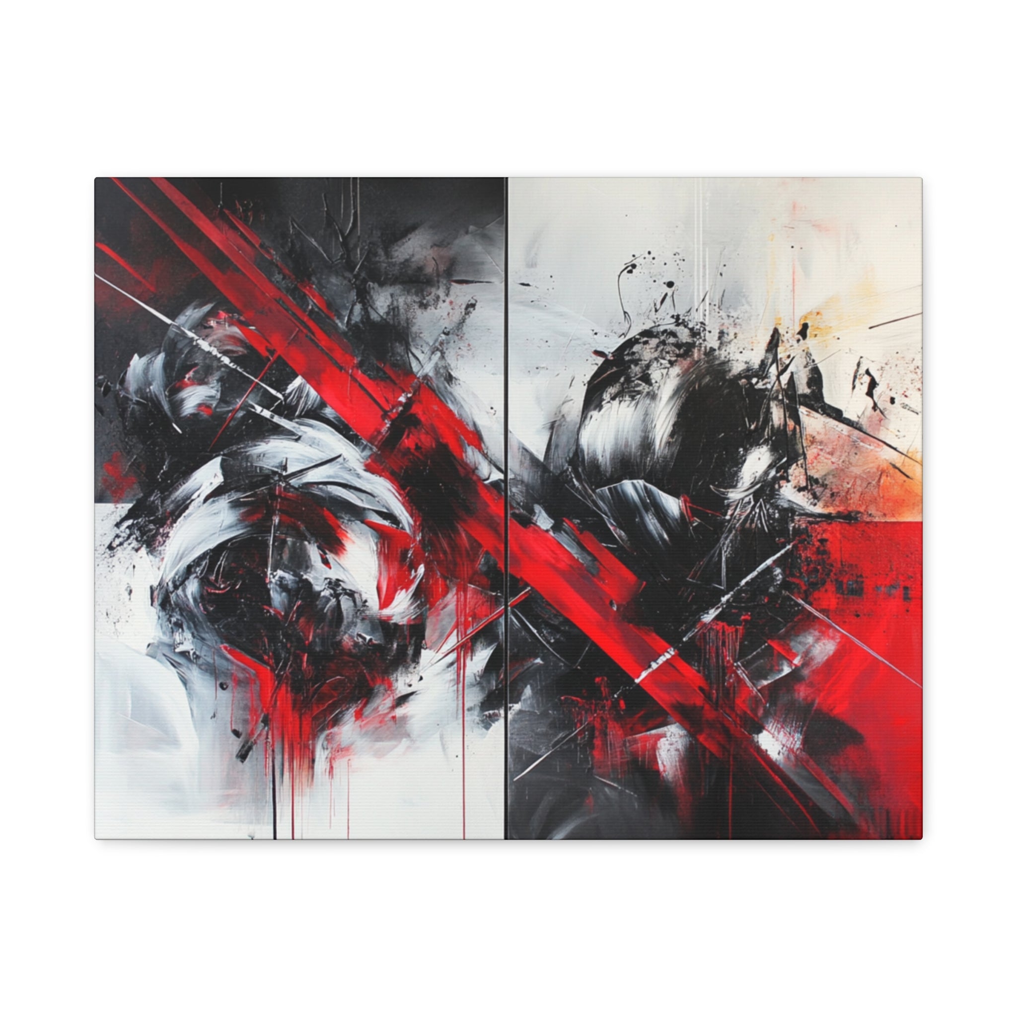 Modern Abstract Wall Art-L1, Red and Black Canvas Decor, Home Gallery Piece for Living Room, Gift for Art Lovers, Contemporary Art