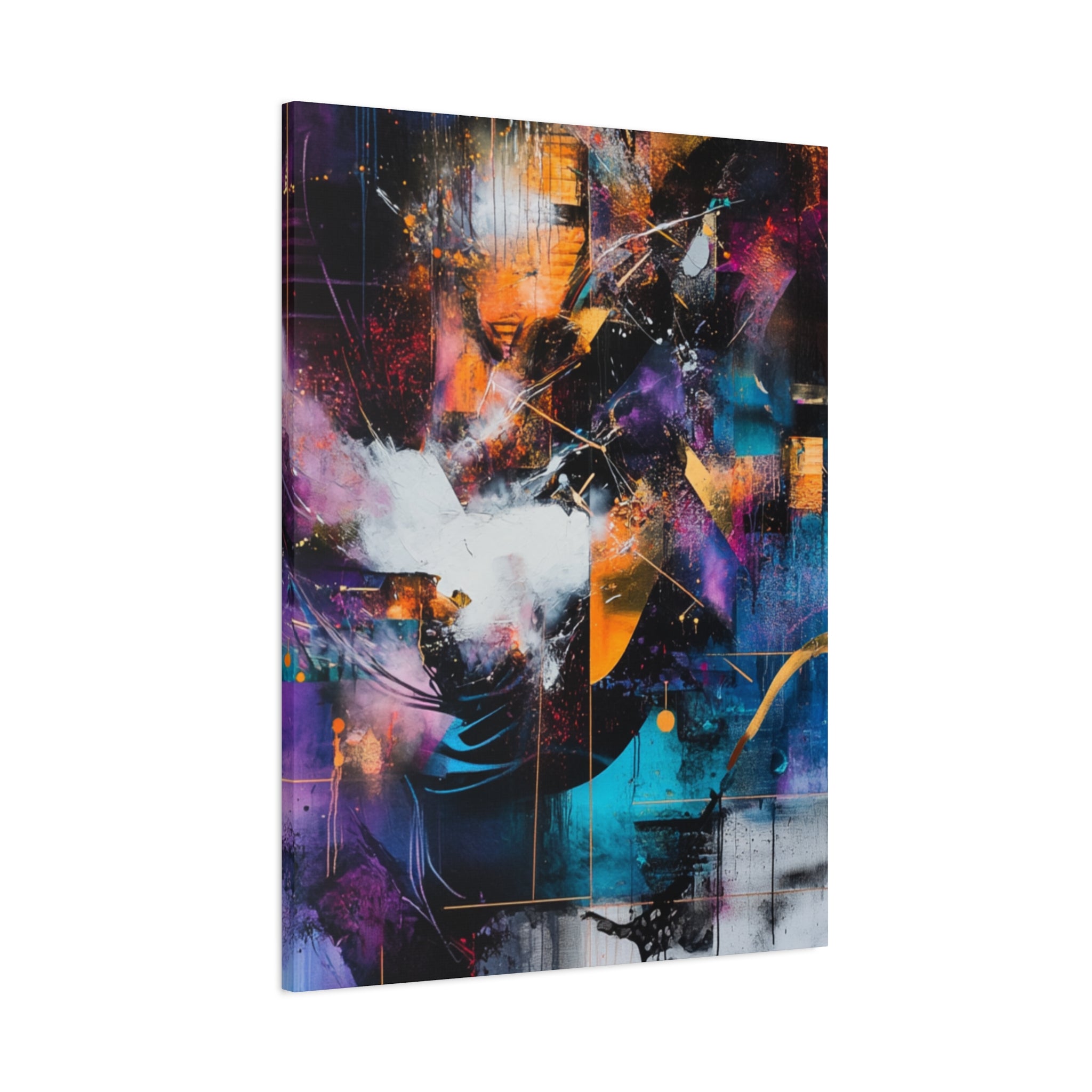 Abstract Matte Canvas Art-P7, Modern Wall Decor, Black and White Artwork for Home, Unique Gift, Contemporary Design