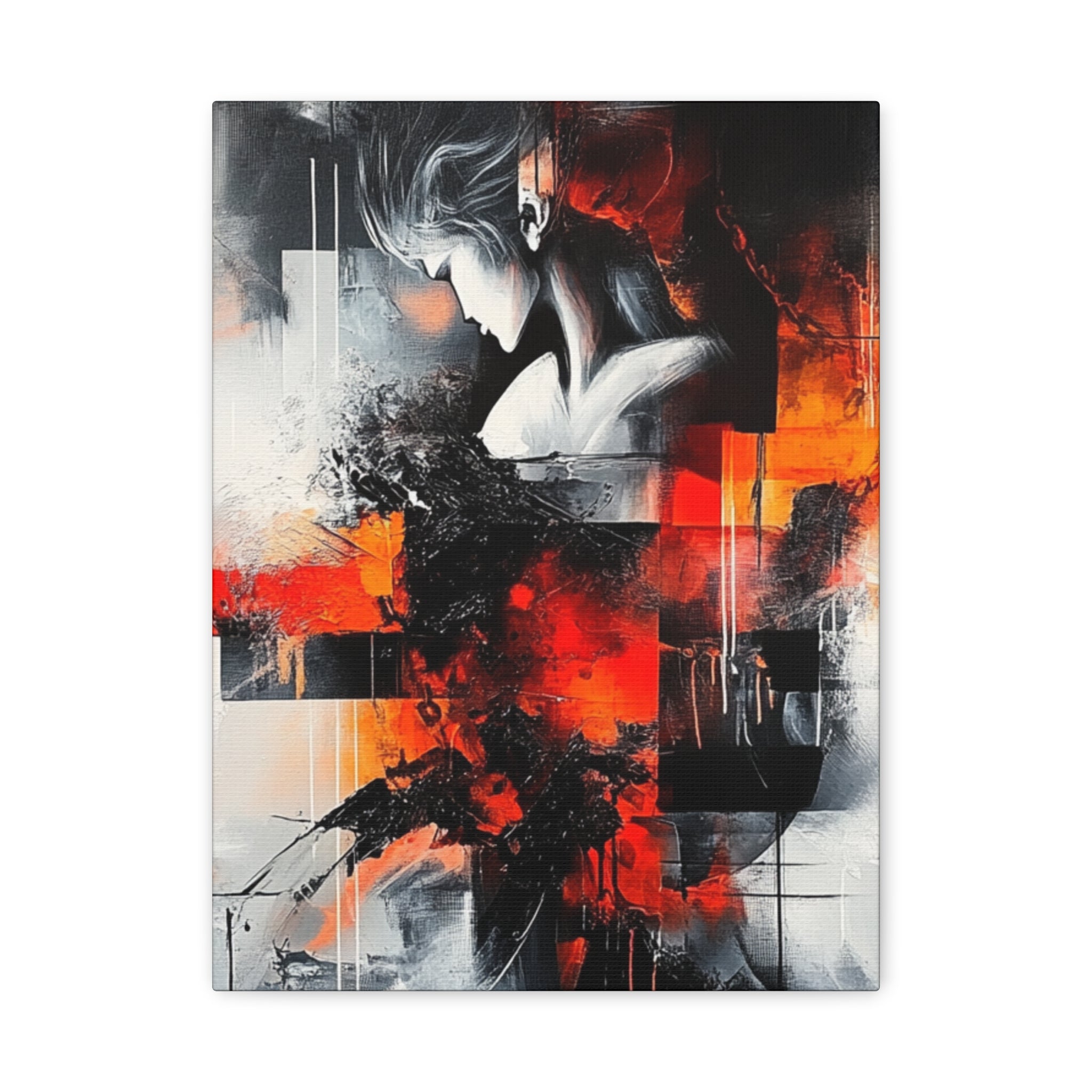 Abstract Matte Canvas Art-P12, Modern Wall Decor, Black and White Artwork for Home, Unique Gift, Contemporary Design