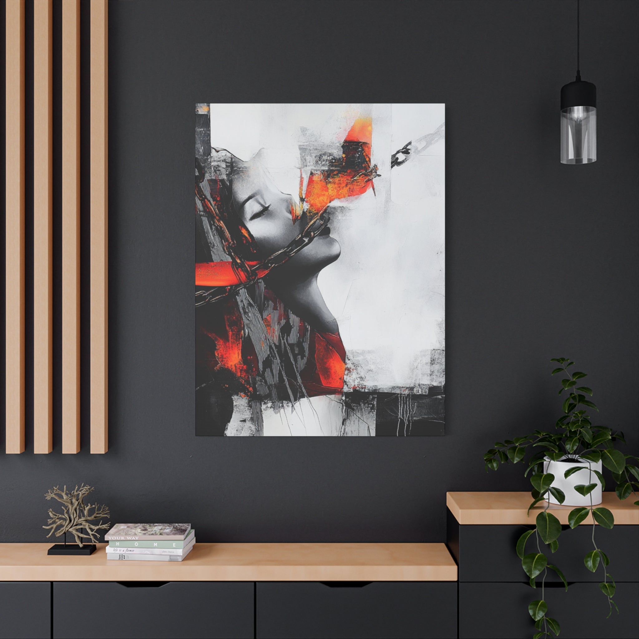 Abstract Matte Canvas Art-P14, Modern Wall Decor, Black and White Artwork for Home, Unique Gift, Contemporary Design