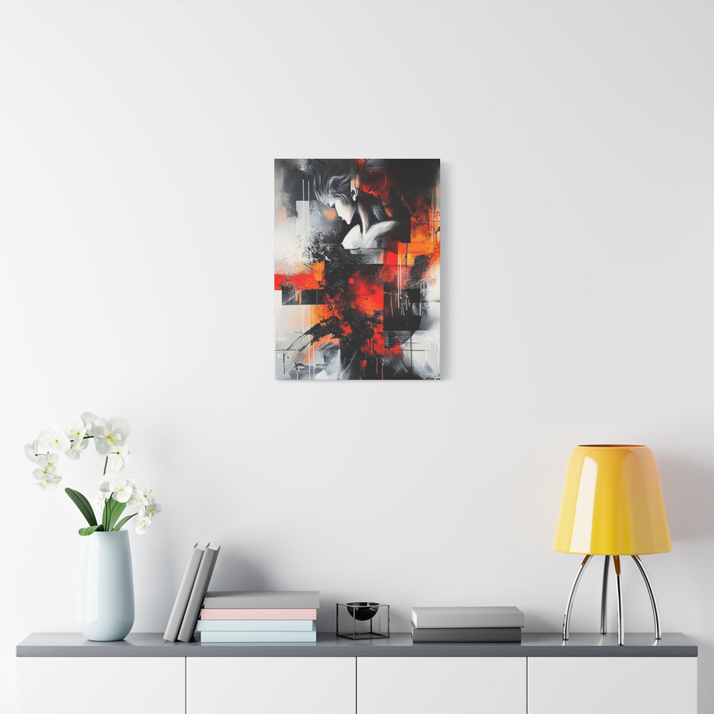 Abstract Matte Canvas Art-P12, Modern Wall Decor, Black and White Artwork for Home, Unique Gift, Contemporary Design