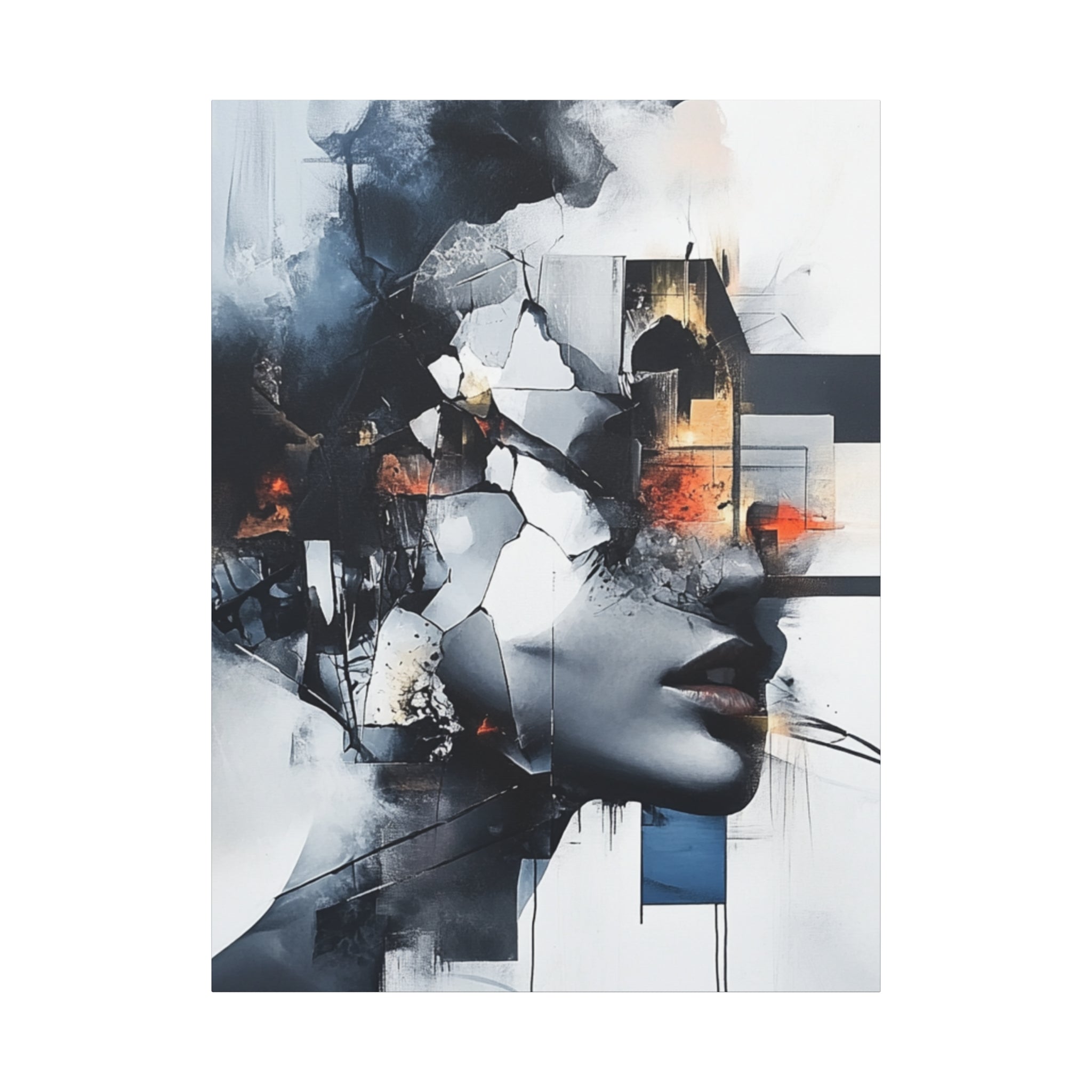 Abstract Matte Canvas Art-P4, Modern Wall Decor, Black and White Artwork for Home, Unique Gift, Contemporary Design