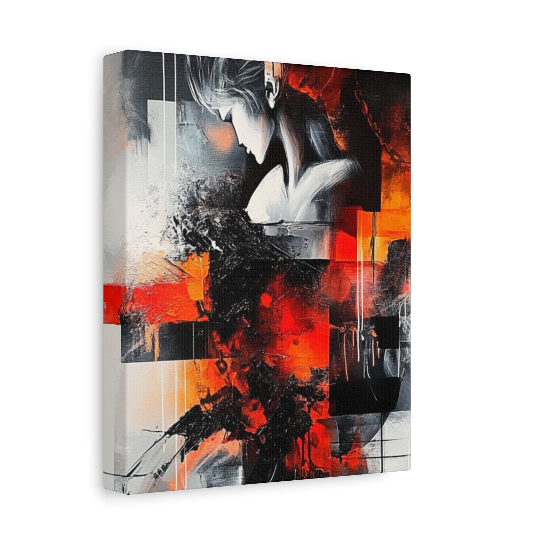 Abstract Matte Canvas Art-P12, Modern Wall Decor, Black and White Artwork for Home, Unique Gift, Contemporary Design