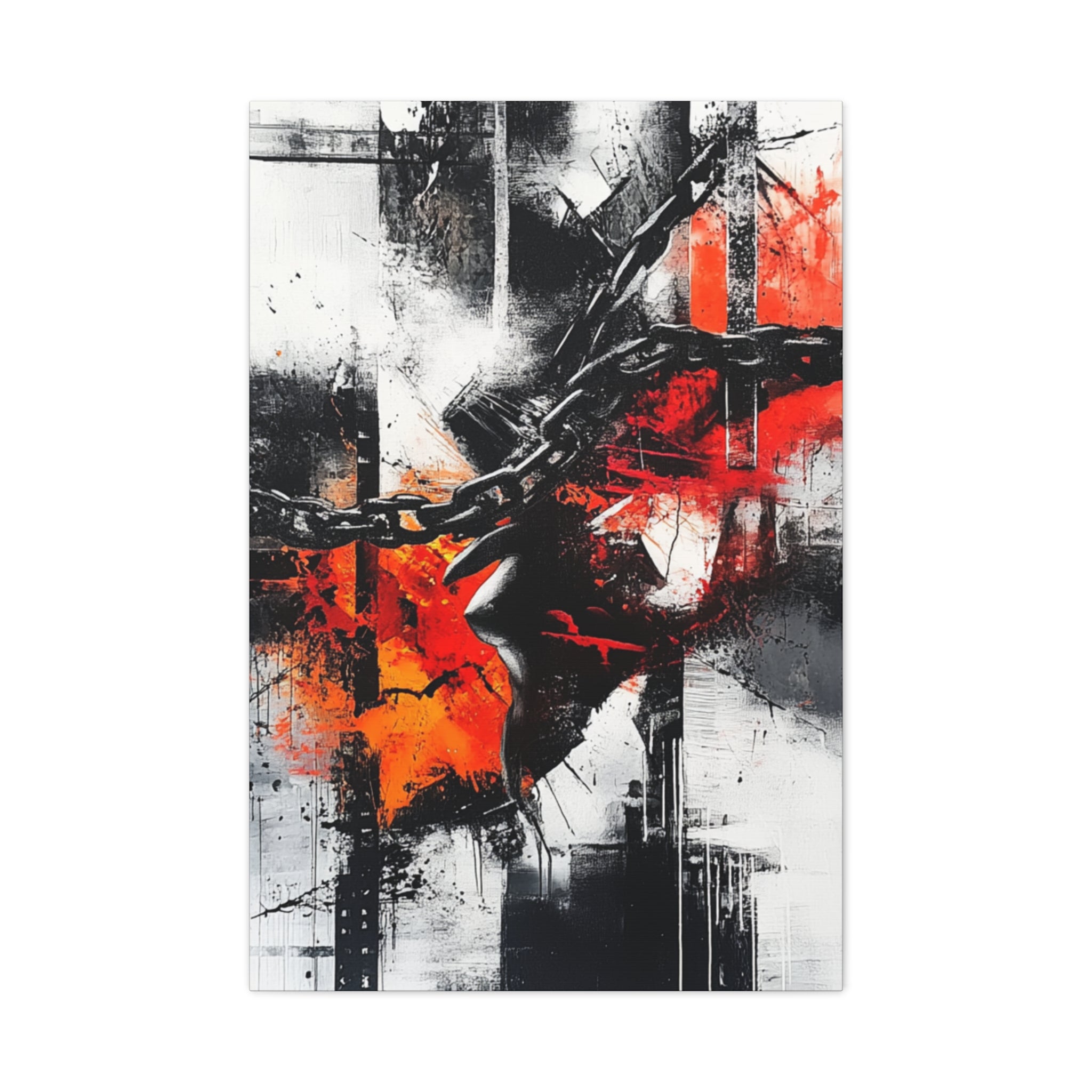 Abstract Matte Canvas Art-P13, Modern Wall Decor, Black and White Artwork for Home, Unique Gift, Contemporary Design