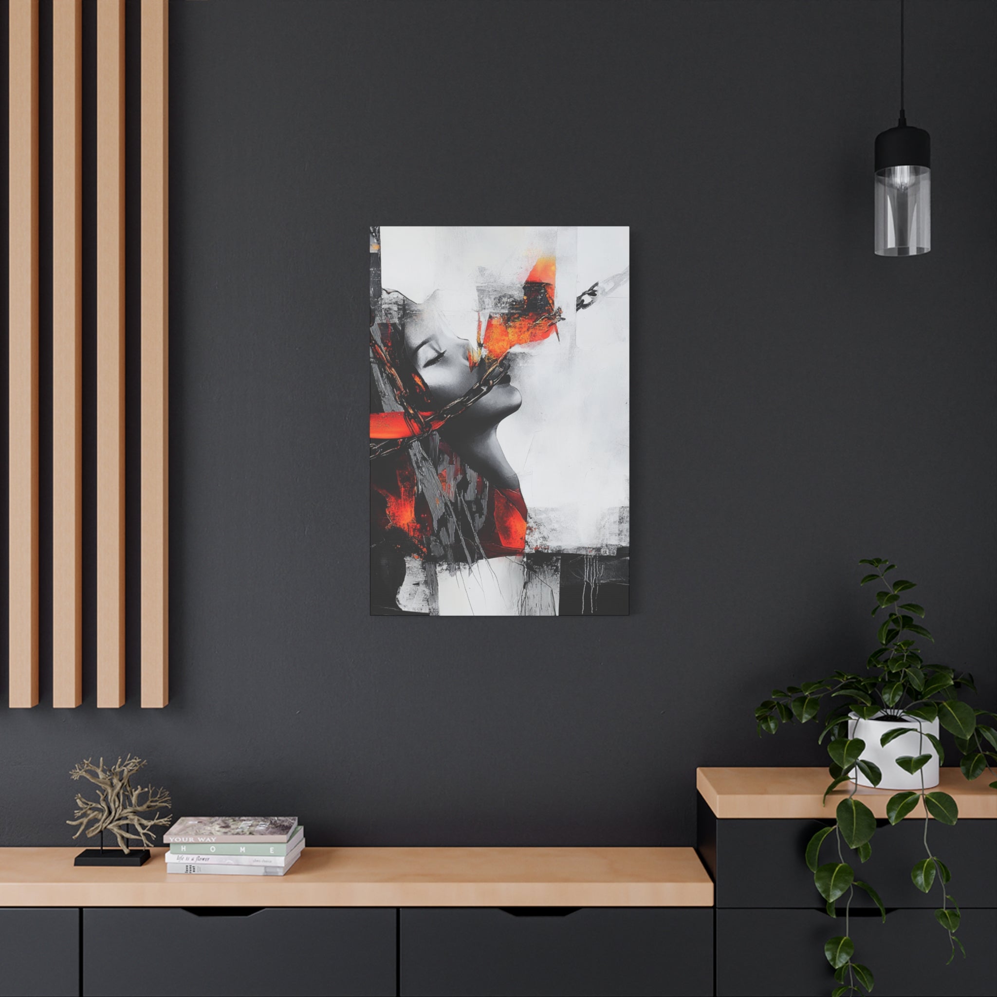 Abstract Matte Canvas Art-P14, Modern Wall Decor, Black and White Artwork for Home, Unique Gift, Contemporary Design