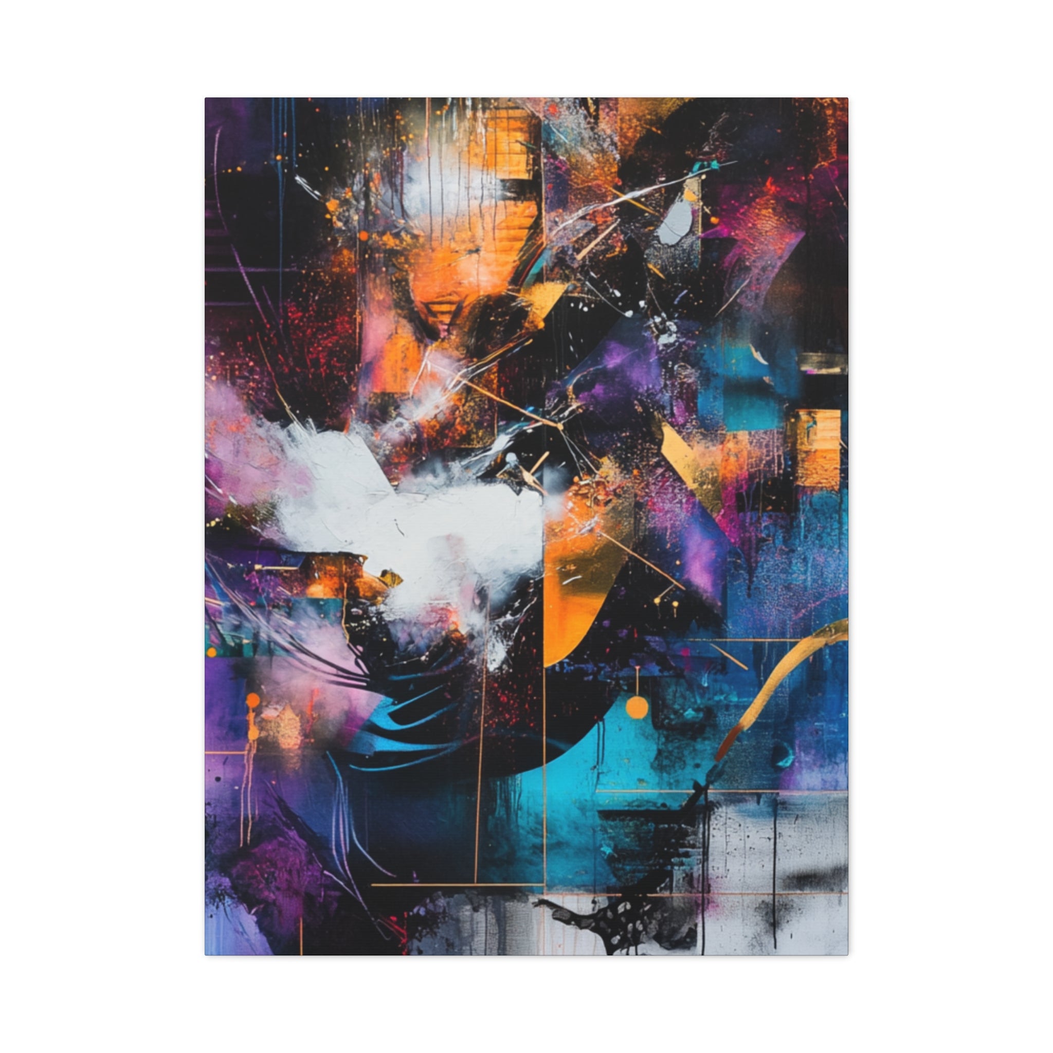 Abstract Matte Canvas Art-P7, Modern Wall Decor, Black and White Artwork for Home, Unique Gift, Contemporary Design