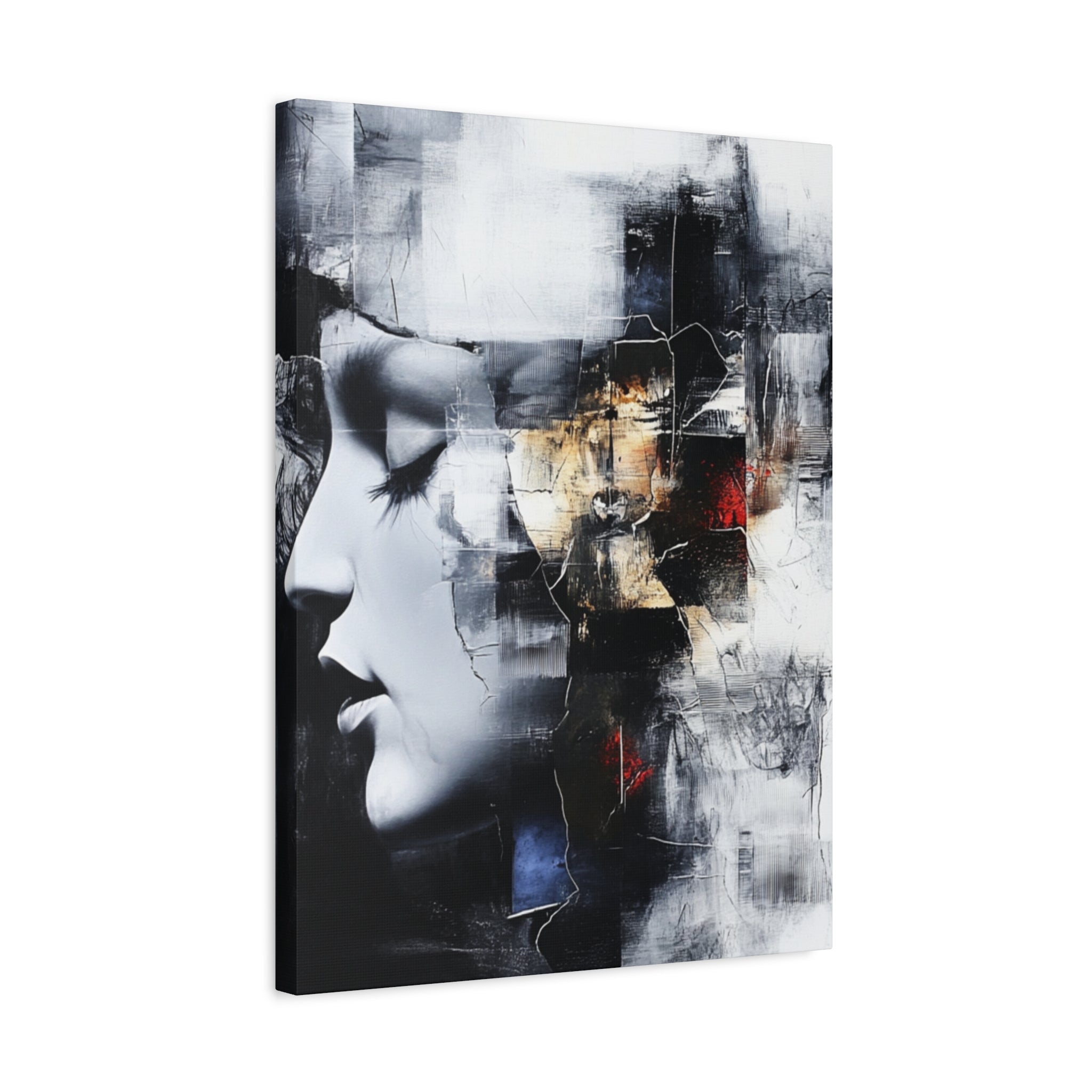 Abstract Matte Canvas Art-P3, Modern Wall Decor, Black and White Artwork for Home, Unique Gift, Contemporary Design
