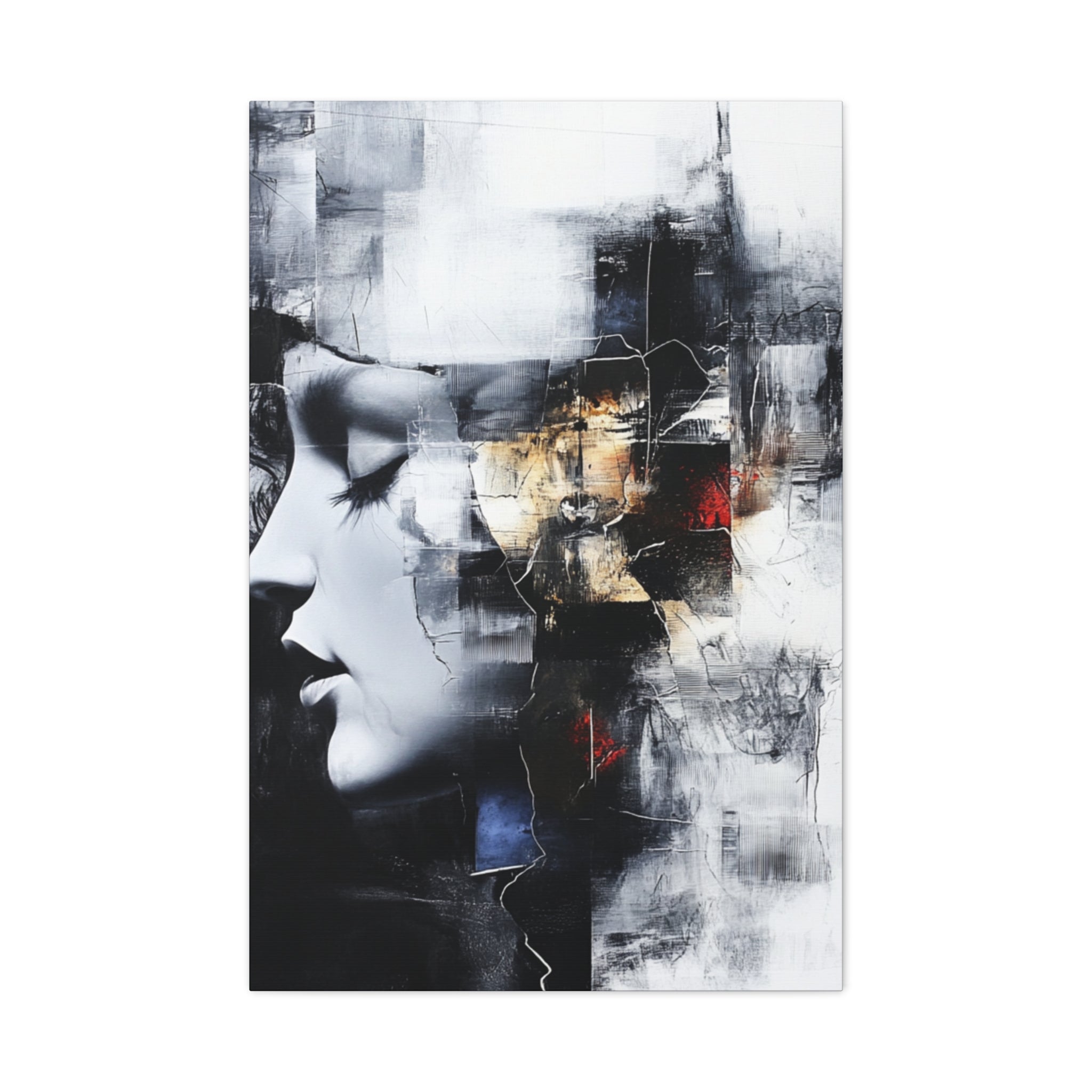 Abstract Matte Canvas Art-P3, Modern Wall Decor, Black and White Artwork for Home, Unique Gift, Contemporary Design