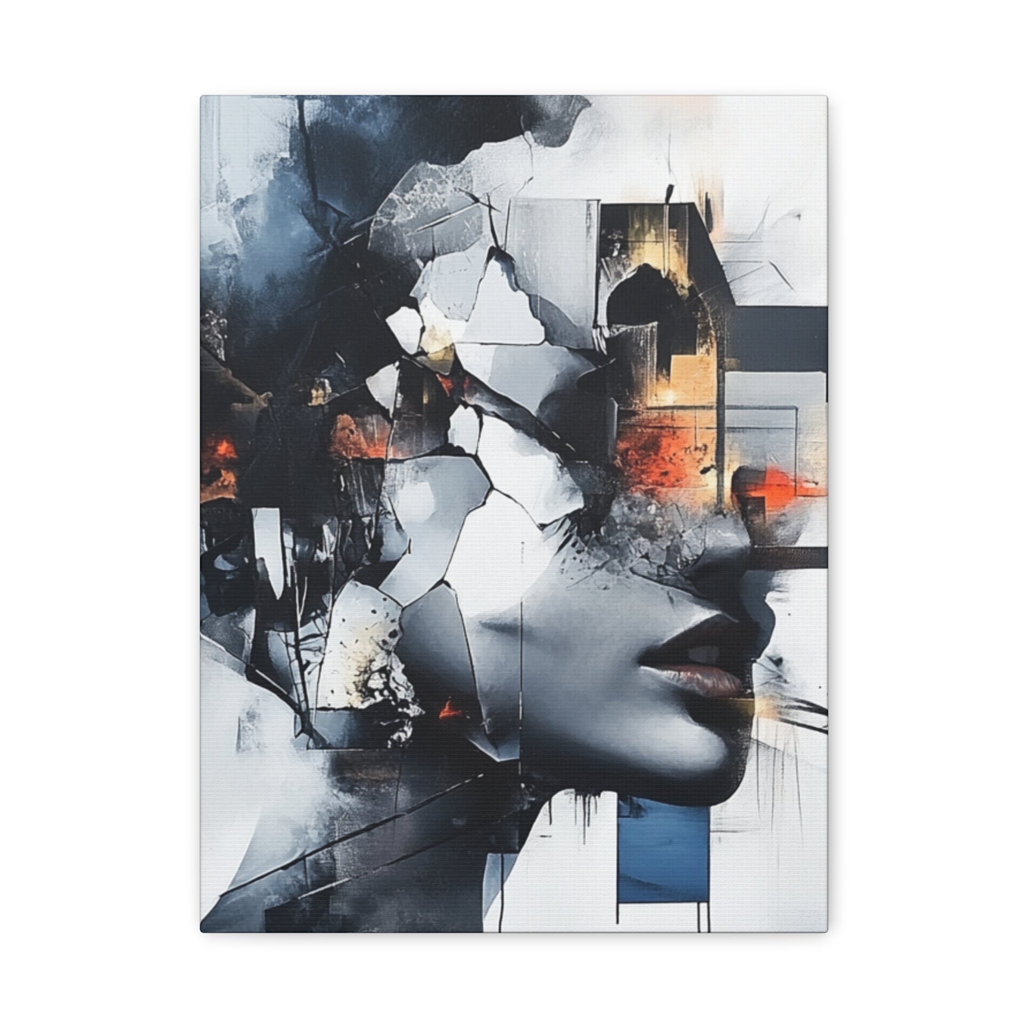Abstract Matte Canvas Art-P4, Modern Wall Decor, Black and White Artwork for Home, Unique Gift, Contemporary Design
