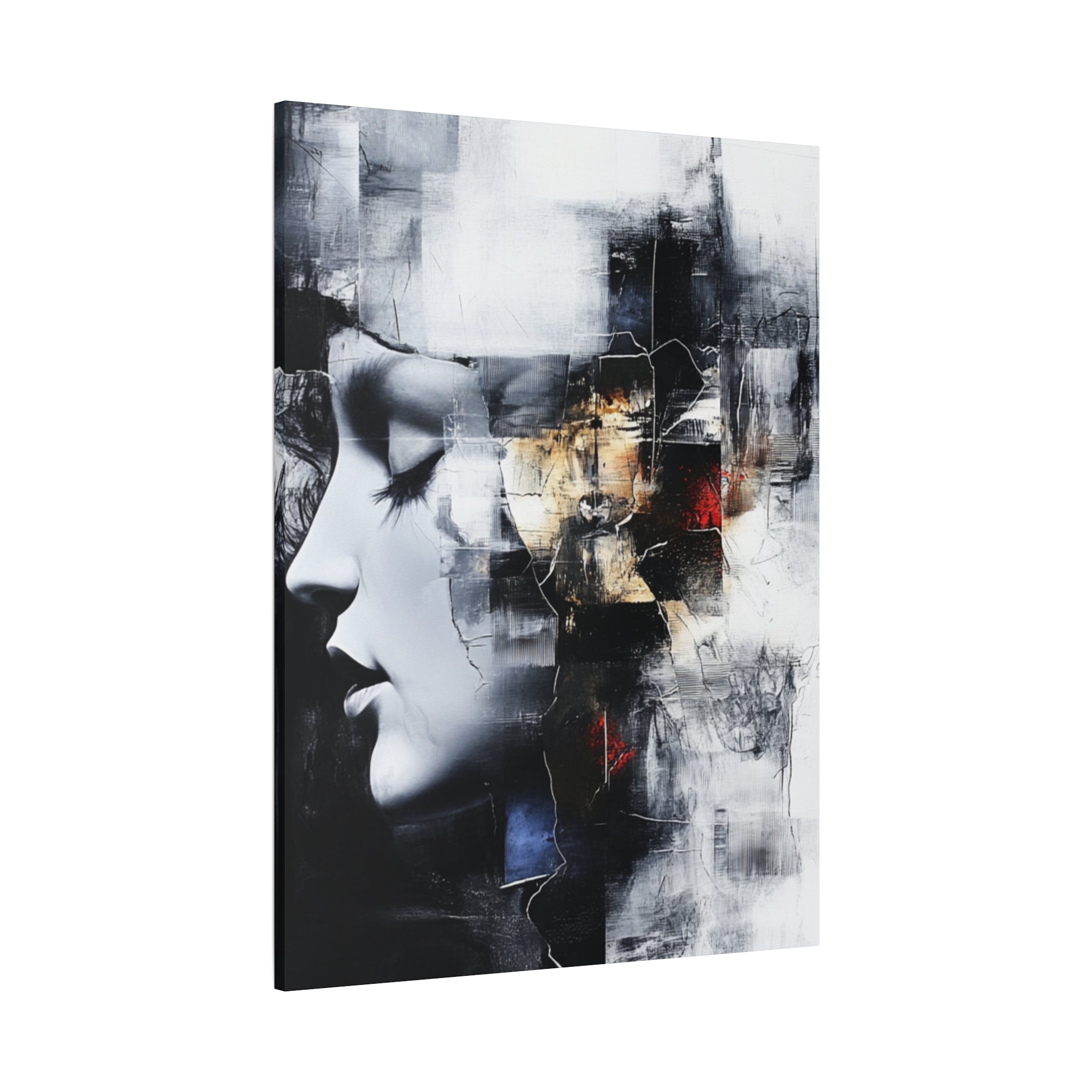 Abstract Matte Canvas Art-P3, Modern Wall Decor, Black and White Artwork for Home, Unique Gift, Contemporary Design