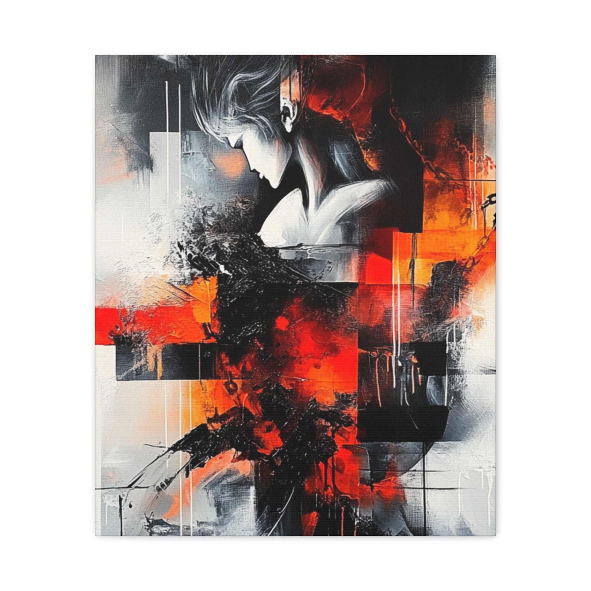 Abstract Matte Canvas Art-P12, Modern Wall Decor, Black and White Artwork for Home, Unique Gift, Contemporary Design