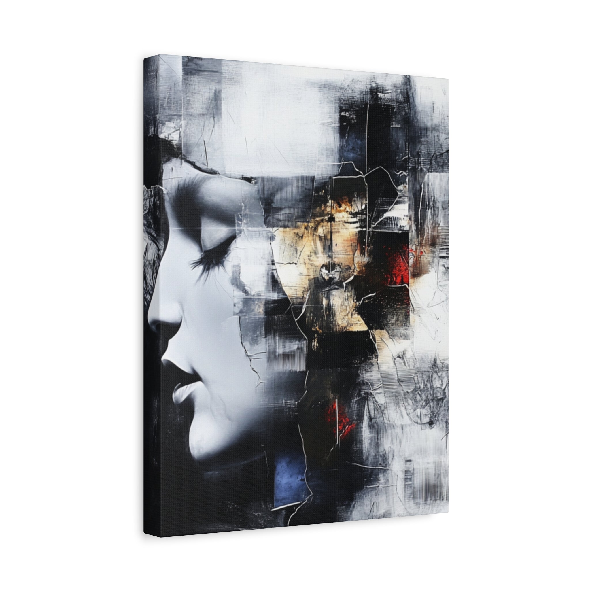 Abstract Matte Canvas Art-P3, Modern Wall Decor, Black and White Artwork for Home, Unique Gift, Contemporary Design
