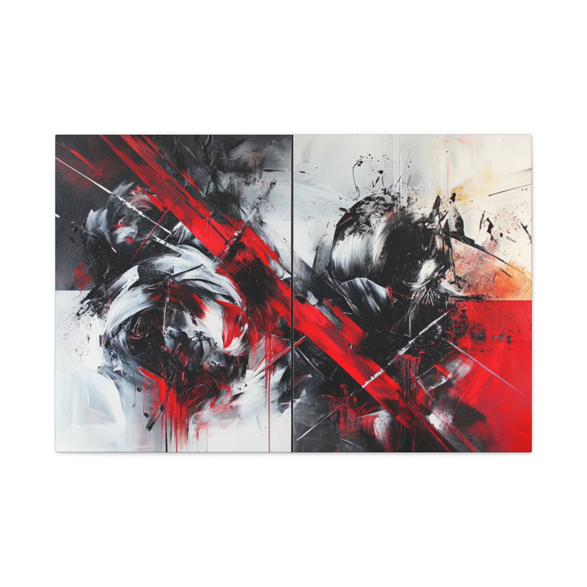 Modern Abstract Wall Art-L1, Red and Black Canvas Decor, Home Gallery Piece for Living Room, Gift for Art Lovers, Contemporary Art