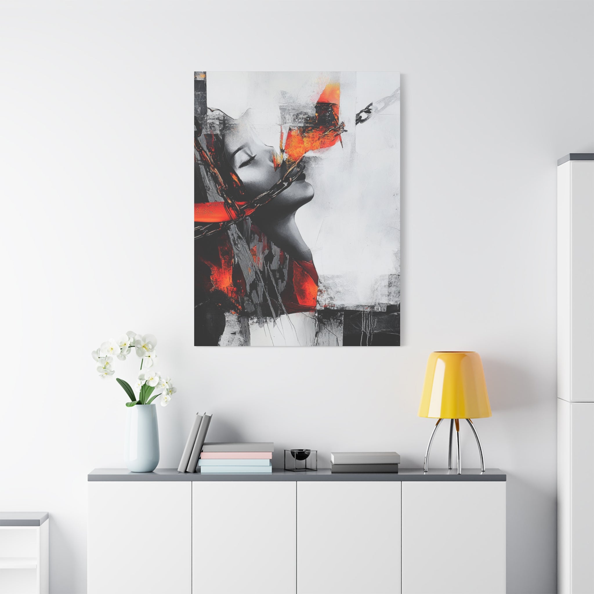Abstract Matte Canvas Art-P14, Modern Wall Decor, Black and White Artwork for Home, Unique Gift, Contemporary Design