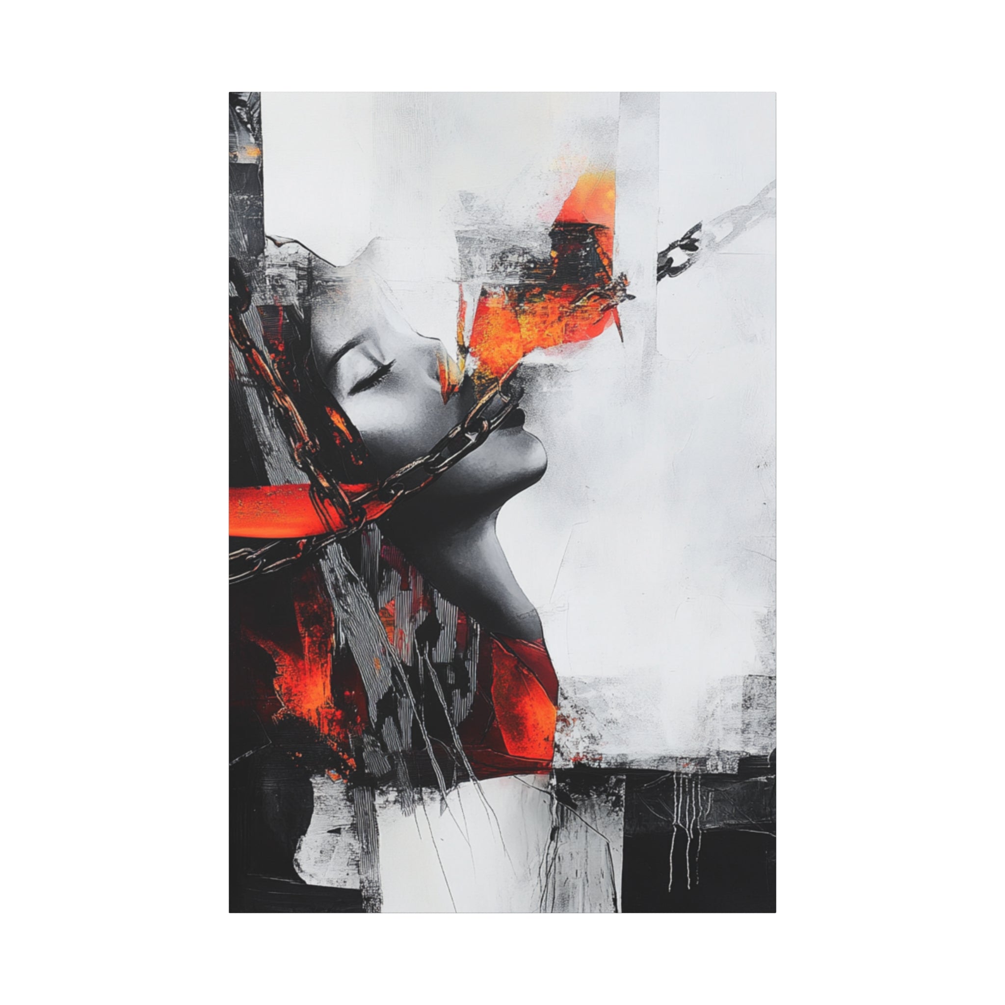 Abstract Matte Canvas Art-P14, Modern Wall Decor, Black and White Artwork for Home, Unique Gift, Contemporary Design