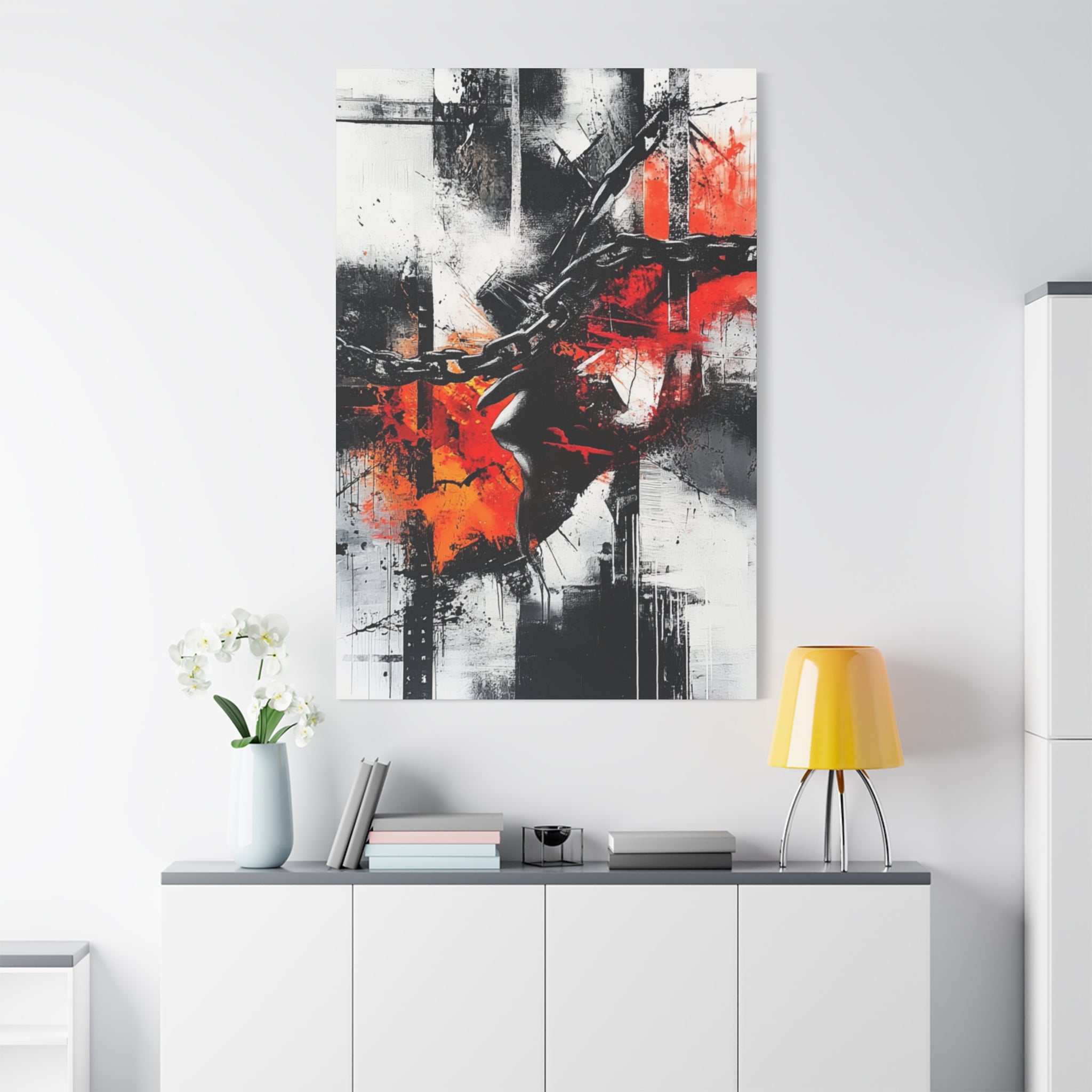 Abstract Matte Canvas Art-P13, Modern Wall Decor, Black and White Artwork for Home, Unique Gift, Contemporary Design