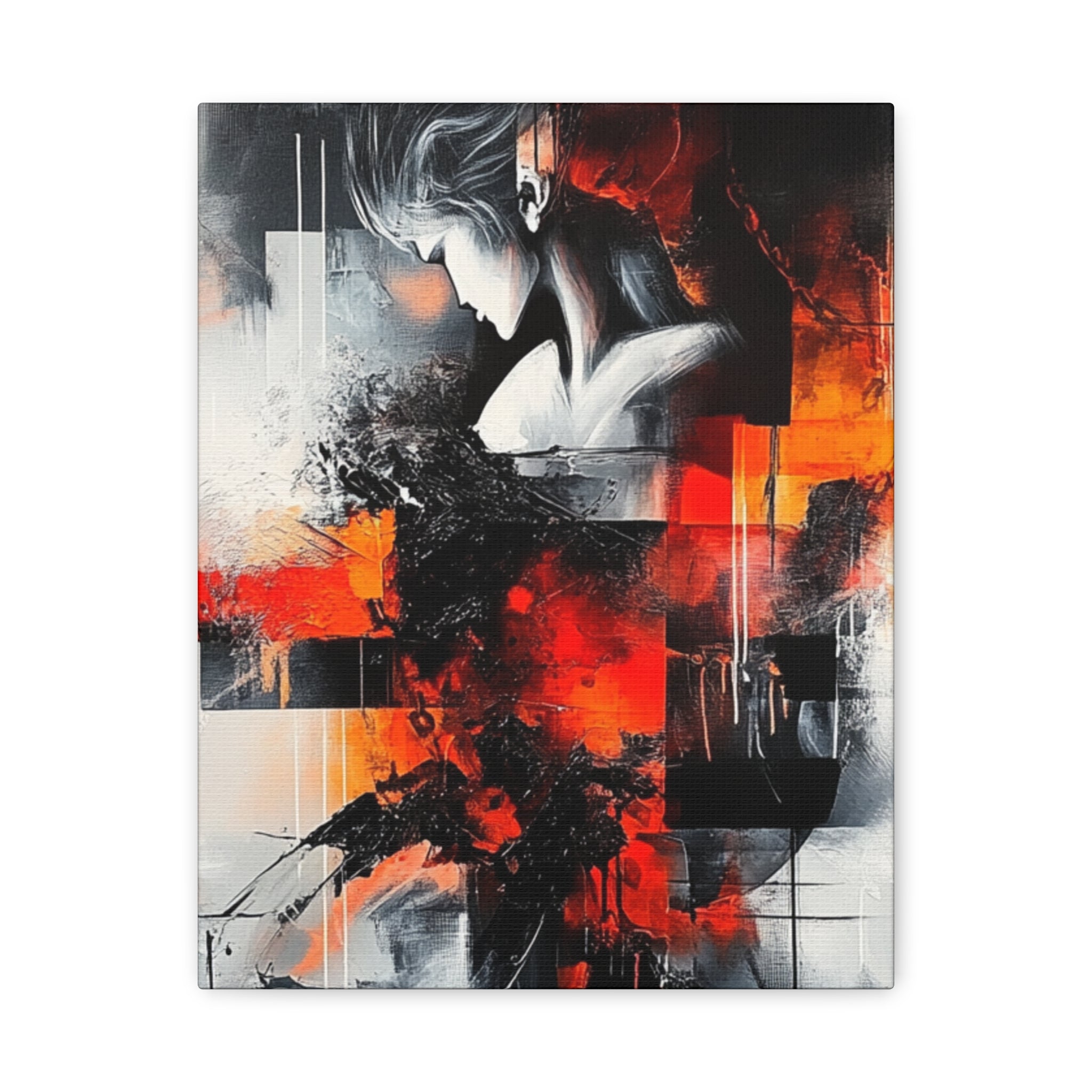 Abstract Matte Canvas Art-P12, Modern Wall Decor, Black and White Artwork for Home, Unique Gift, Contemporary Design