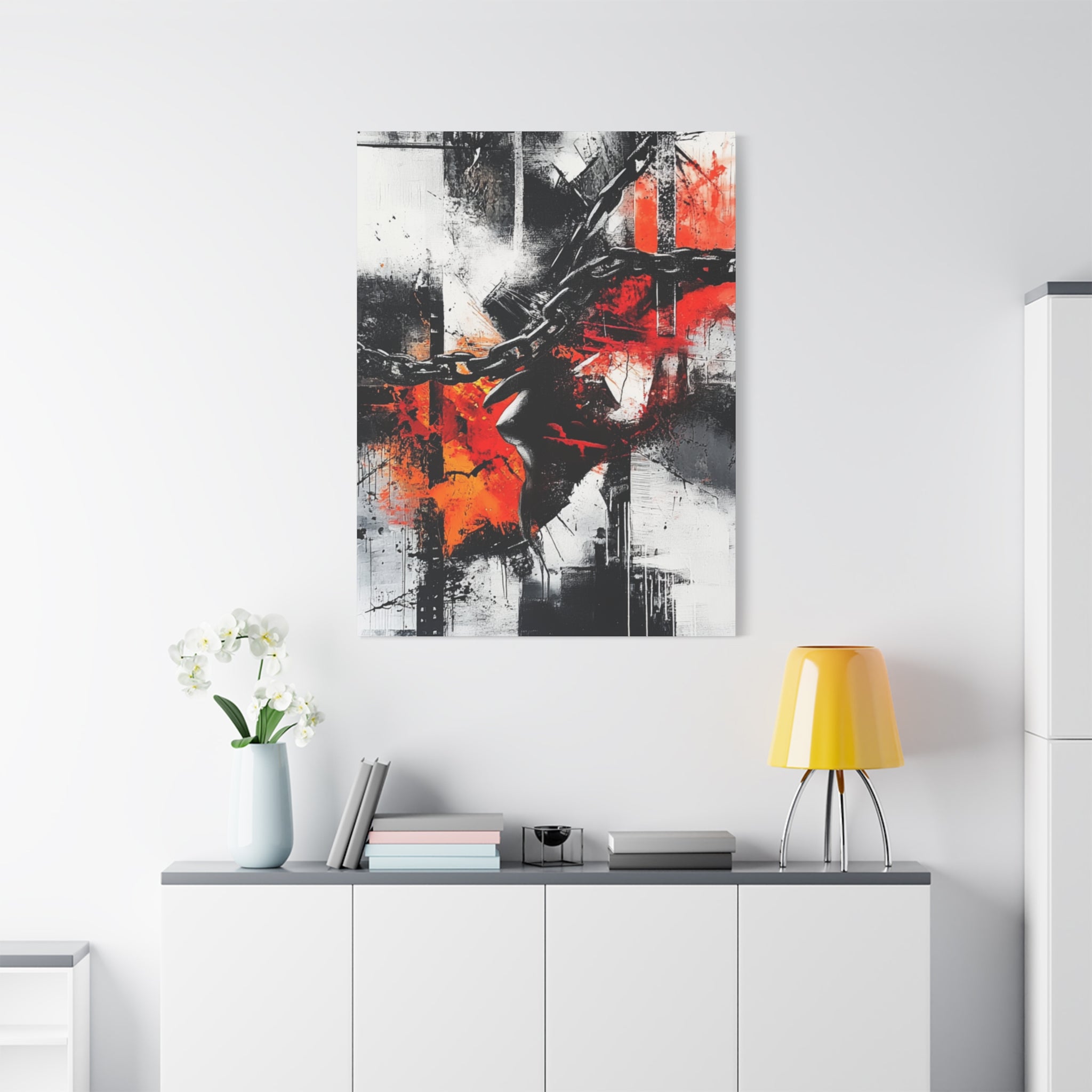 Abstract Matte Canvas Art-P13, Modern Wall Decor, Black and White Artwork for Home, Unique Gift, Contemporary Design