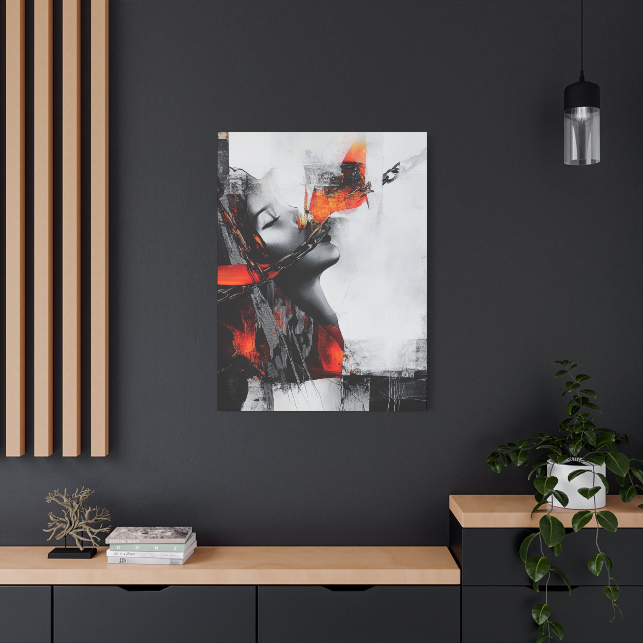Abstract Matte Canvas Art-P14, Modern Wall Decor, Black and White Artwork for Home, Unique Gift, Contemporary Design
