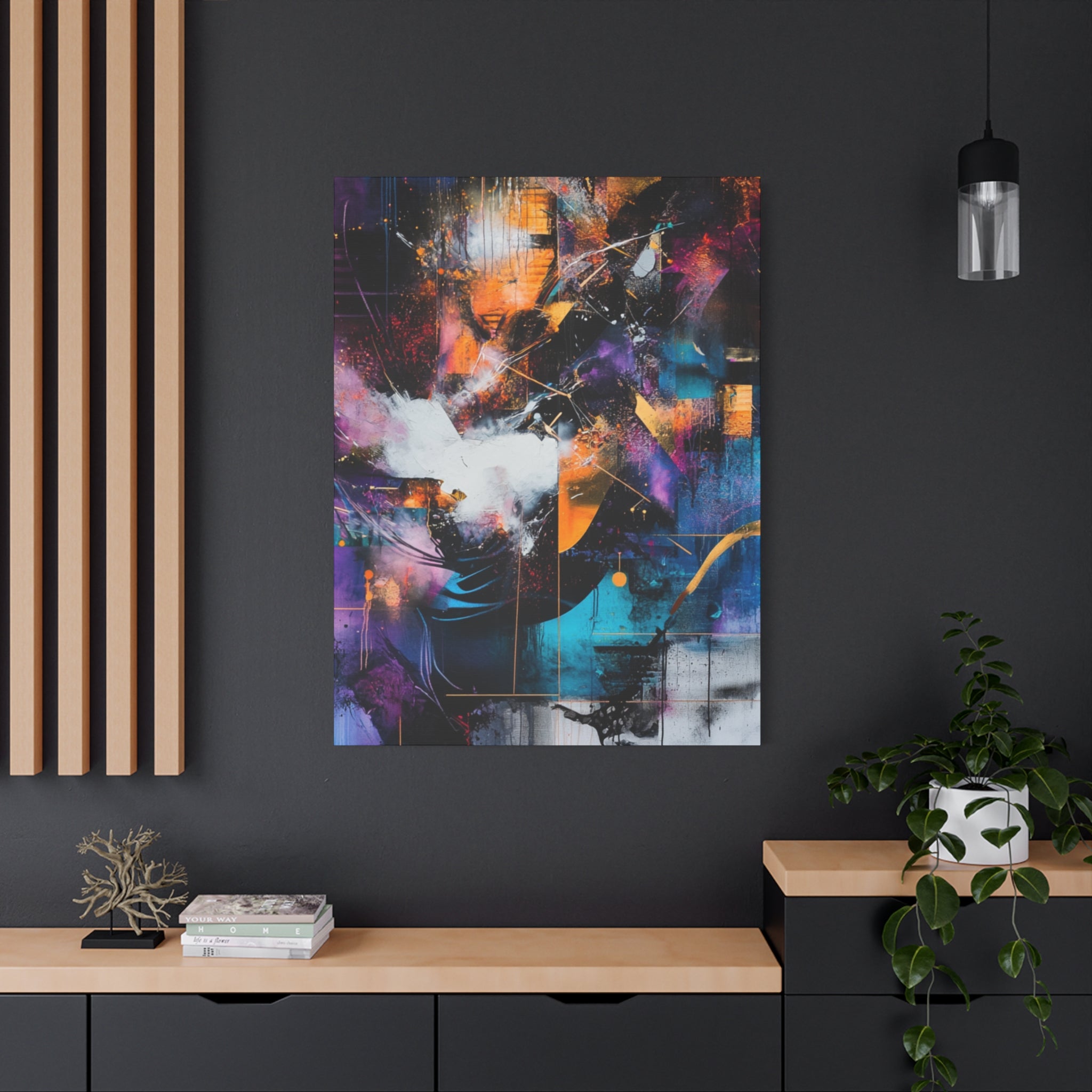 Abstract Matte Canvas Art-P7, Modern Wall Decor, Black and White Artwork for Home, Unique Gift, Contemporary Design