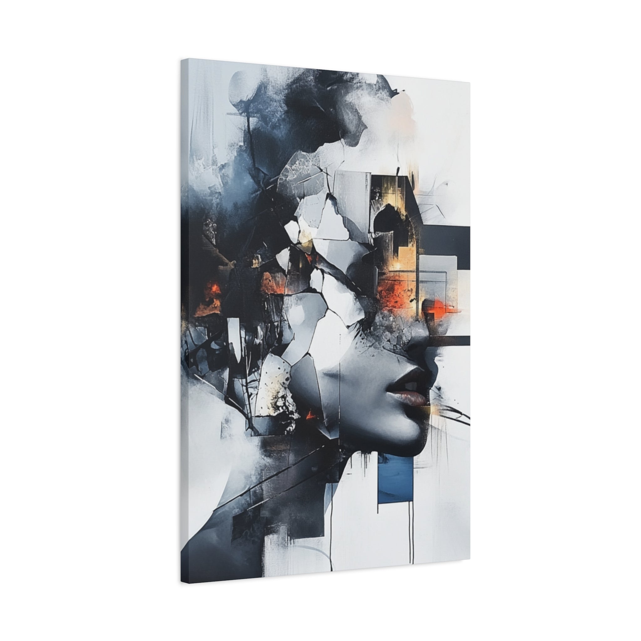 Abstract Matte Canvas Art-P4, Modern Wall Decor, Black and White Artwork for Home, Unique Gift, Contemporary Design