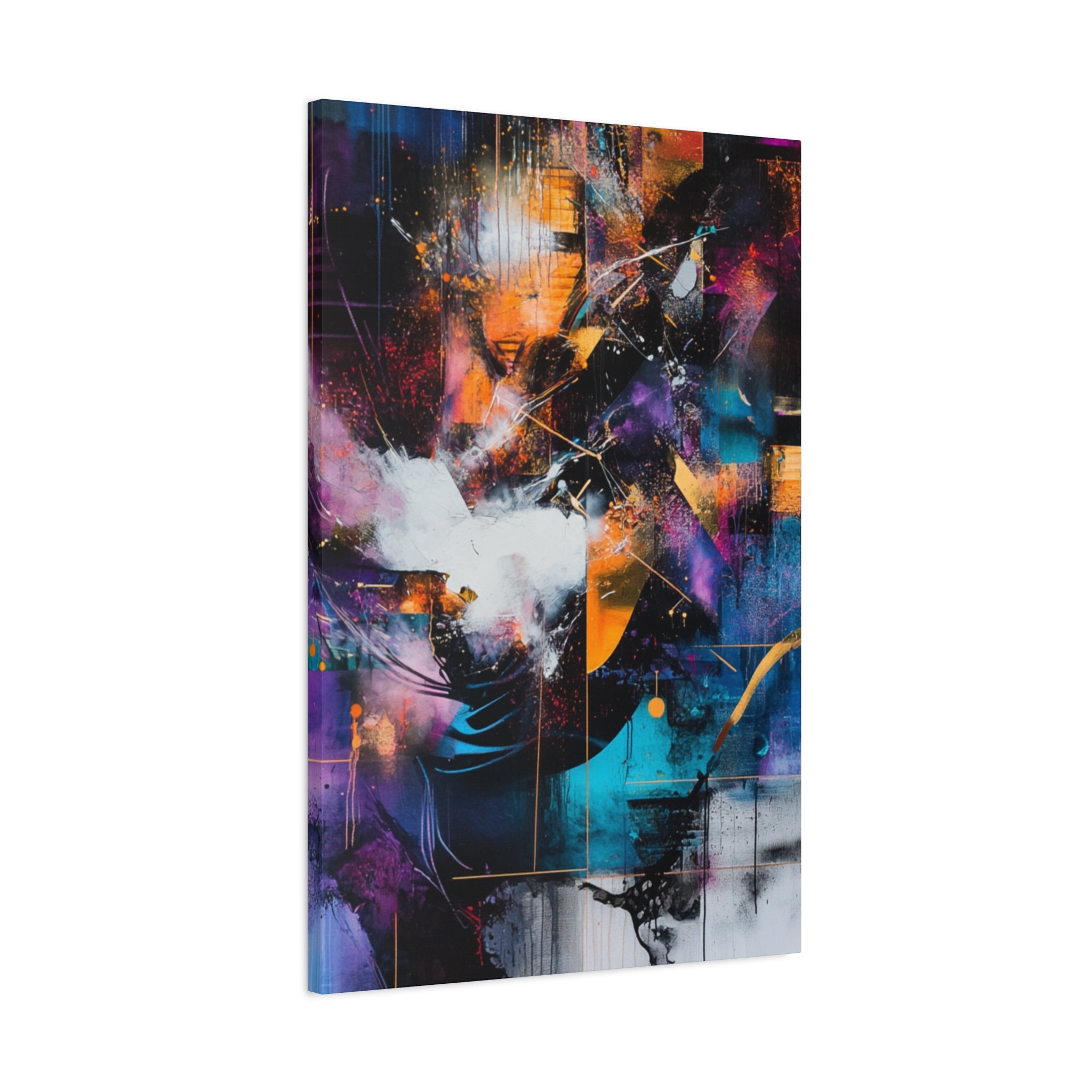 Abstract Matte Canvas Art-P7, Modern Wall Decor, Black and White Artwork for Home, Unique Gift, Contemporary Design