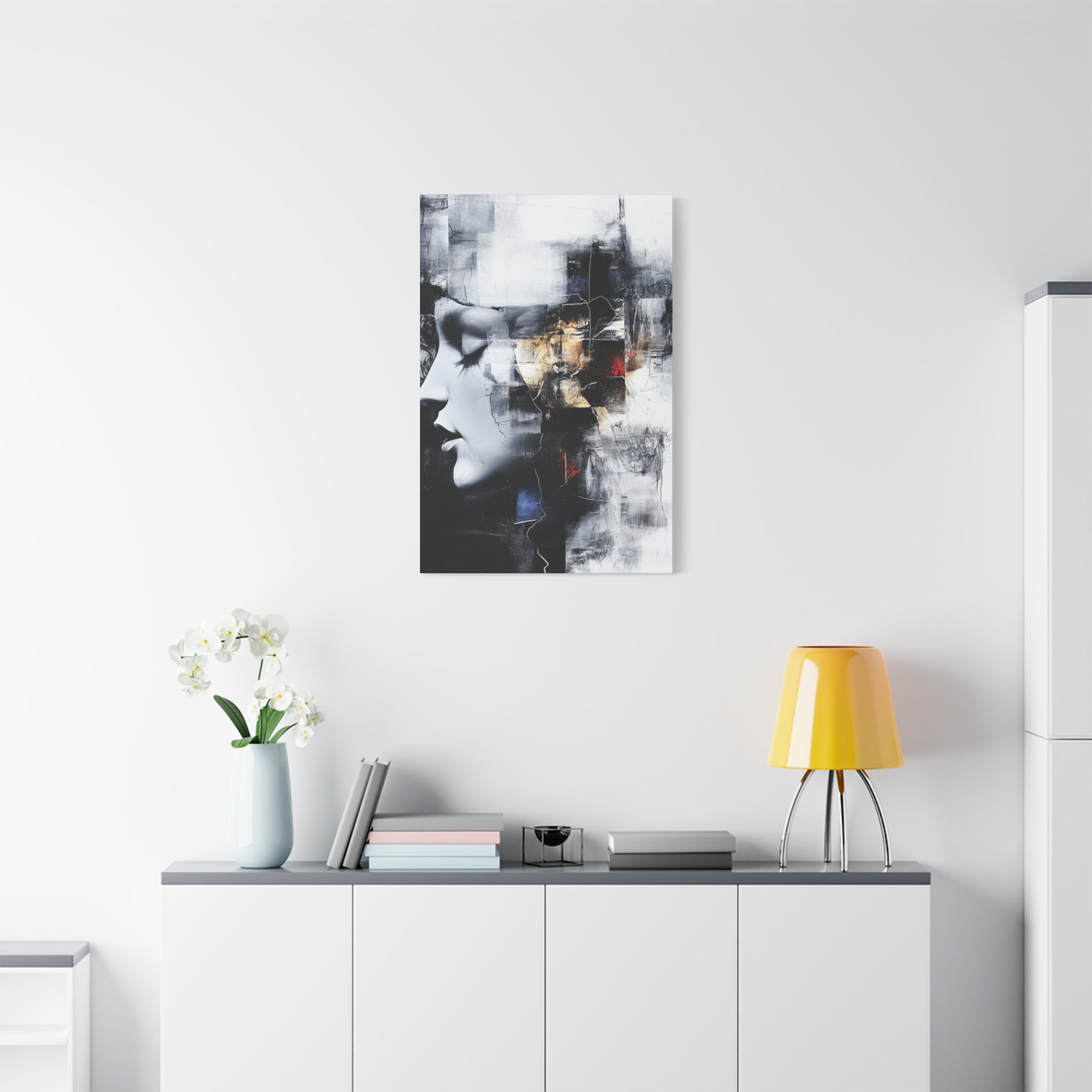 Abstract Matte Canvas Art-P3, Modern Wall Decor, Black and White Artwork for Home, Unique Gift, Contemporary Design