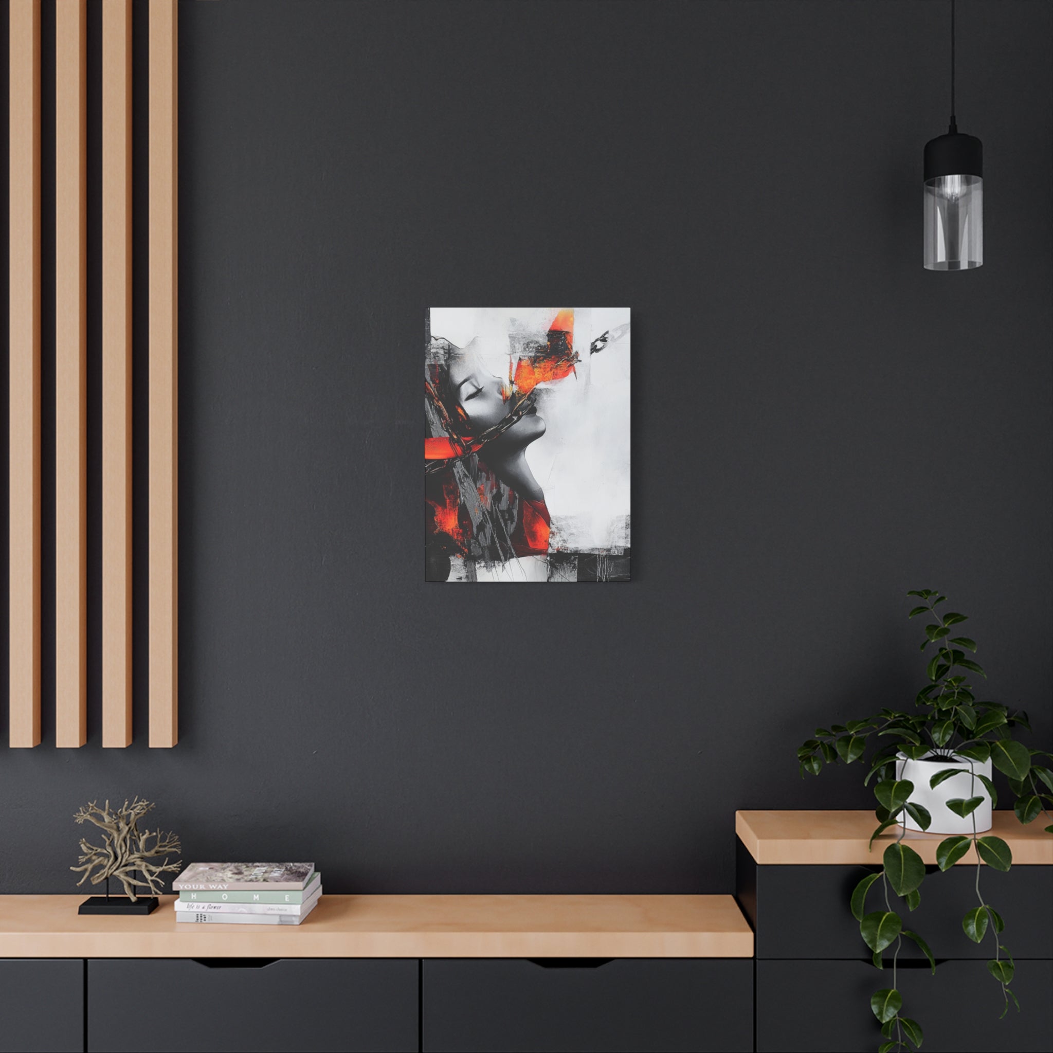 Abstract Matte Canvas Art-P14, Modern Wall Decor, Black and White Artwork for Home, Unique Gift, Contemporary Design