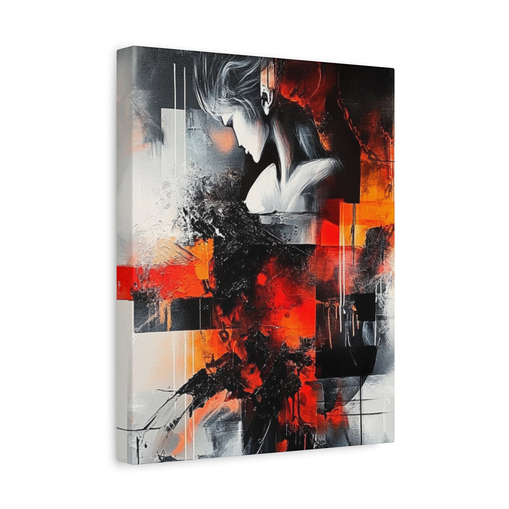 Abstract Matte Canvas Art-P12, Modern Wall Decor, Black and White Artwork for Home, Unique Gift, Contemporary Design