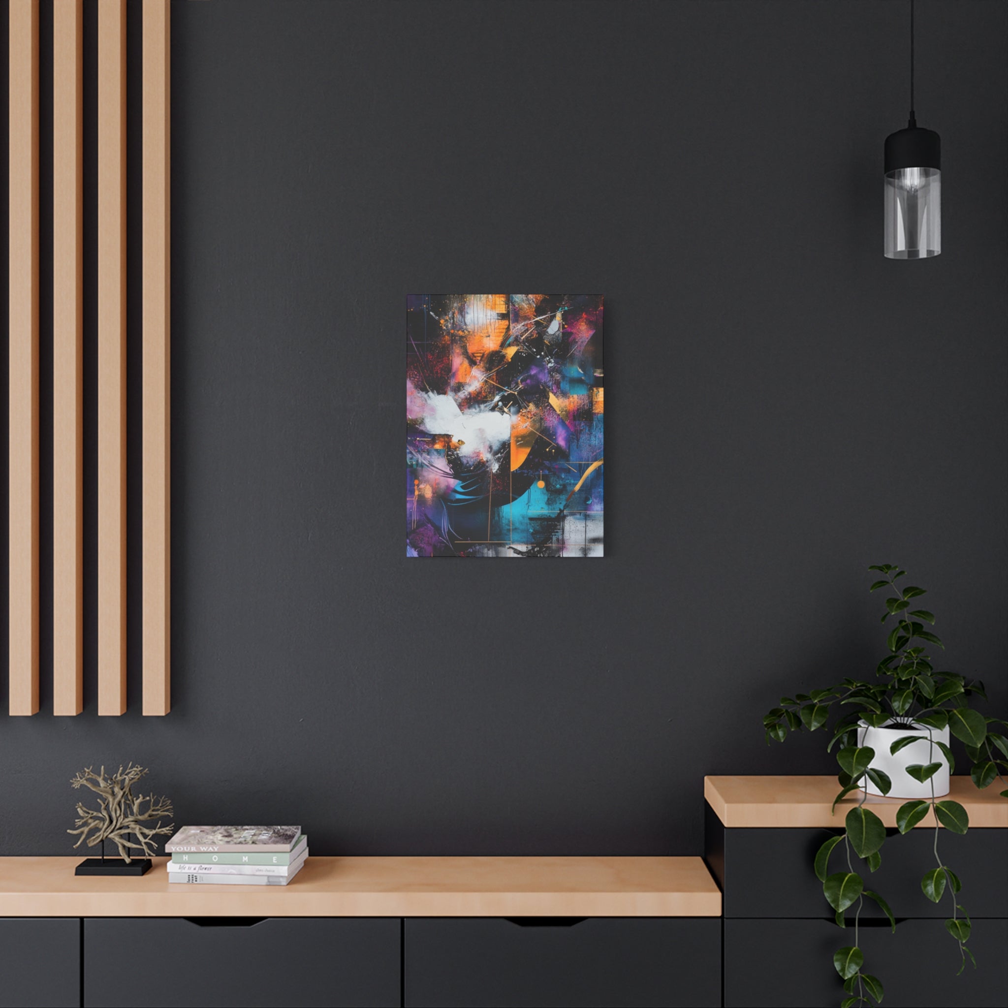 Abstract Matte Canvas Art-P7, Modern Wall Decor, Black and White Artwork for Home, Unique Gift, Contemporary Design