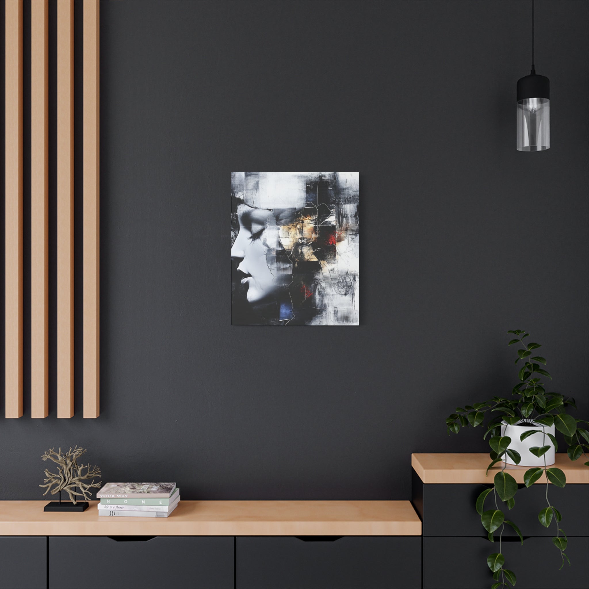 Abstract Matte Canvas Art-P3, Modern Wall Decor, Black and White Artwork for Home, Unique Gift, Contemporary Design