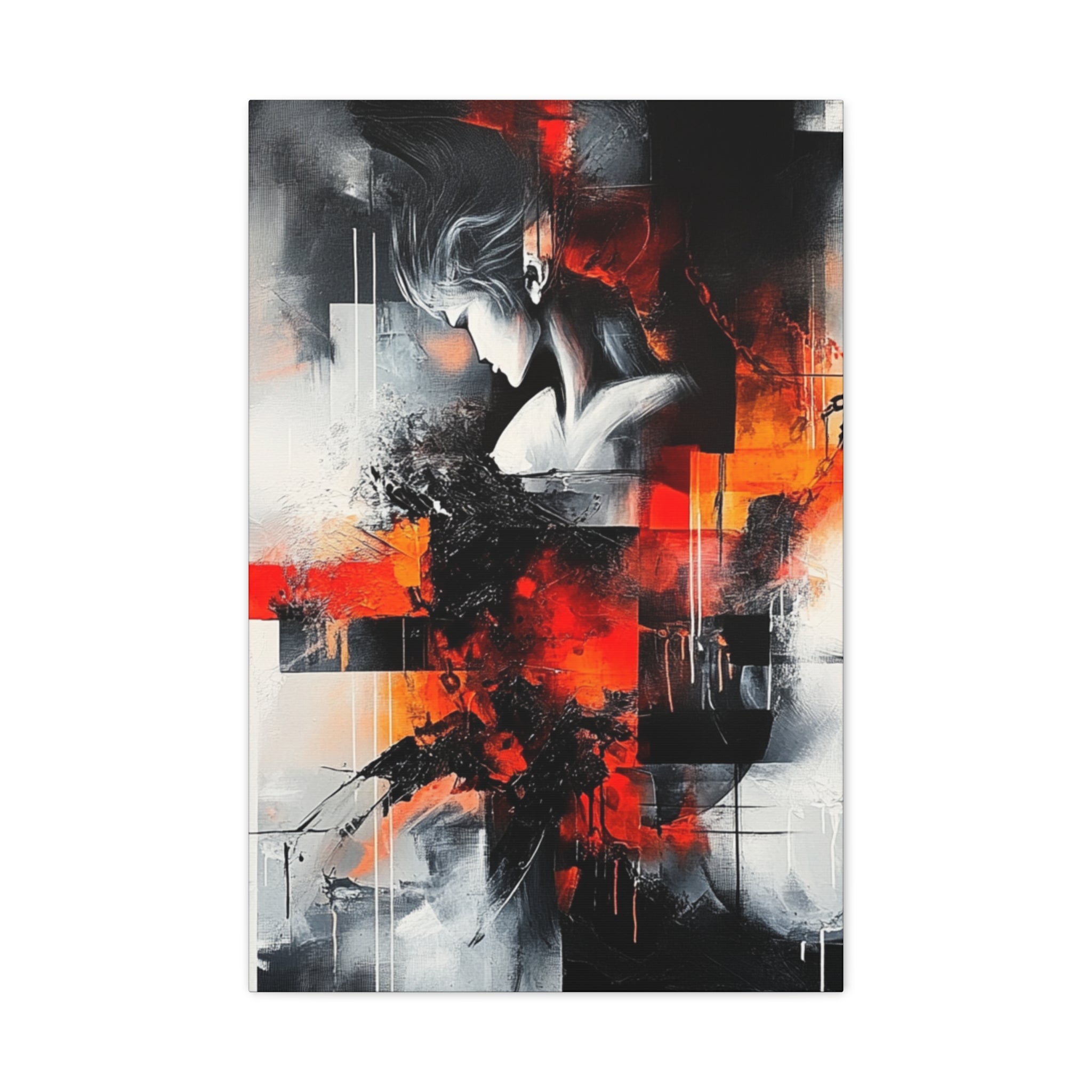 Abstract Matte Canvas Art-P12, Modern Wall Decor, Black and White Artwork for Home, Unique Gift, Contemporary Design