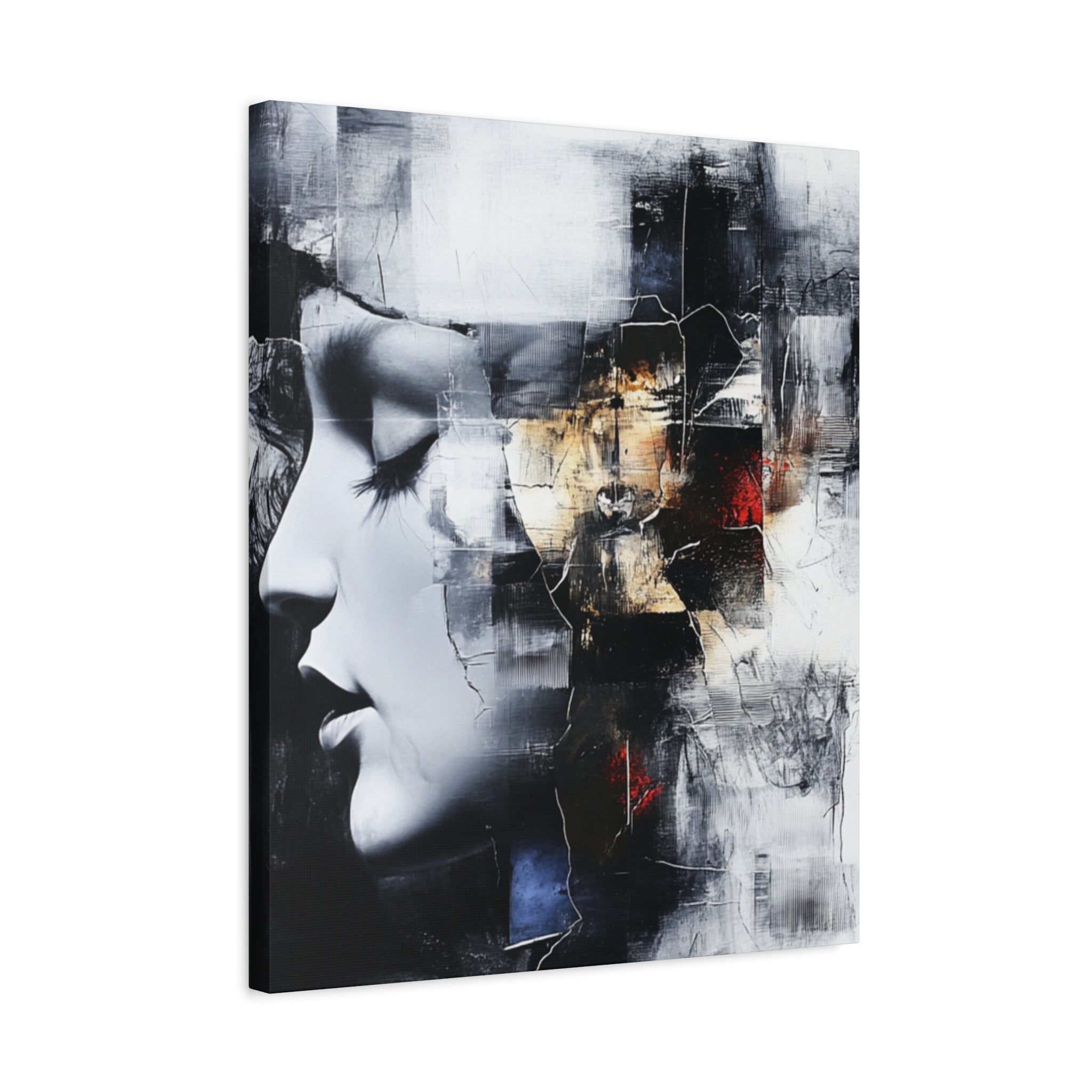 Abstract Matte Canvas Art-P3, Modern Wall Decor, Black and White Artwork for Home, Unique Gift, Contemporary Design