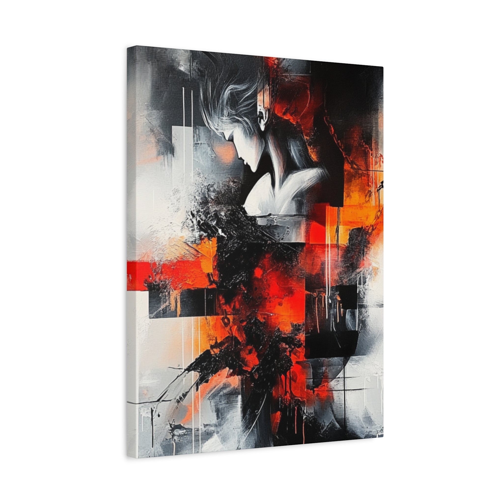 Abstract Matte Canvas Art-P12, Modern Wall Decor, Black and White Artwork for Home, Unique Gift, Contemporary Design
