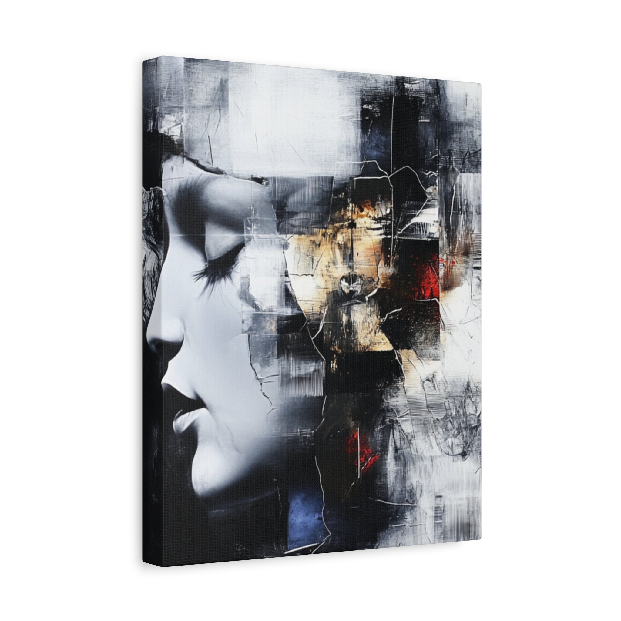 Abstract Matte Canvas Art-P3, Modern Wall Decor, Black and White Artwork for Home, Unique Gift, Contemporary Design