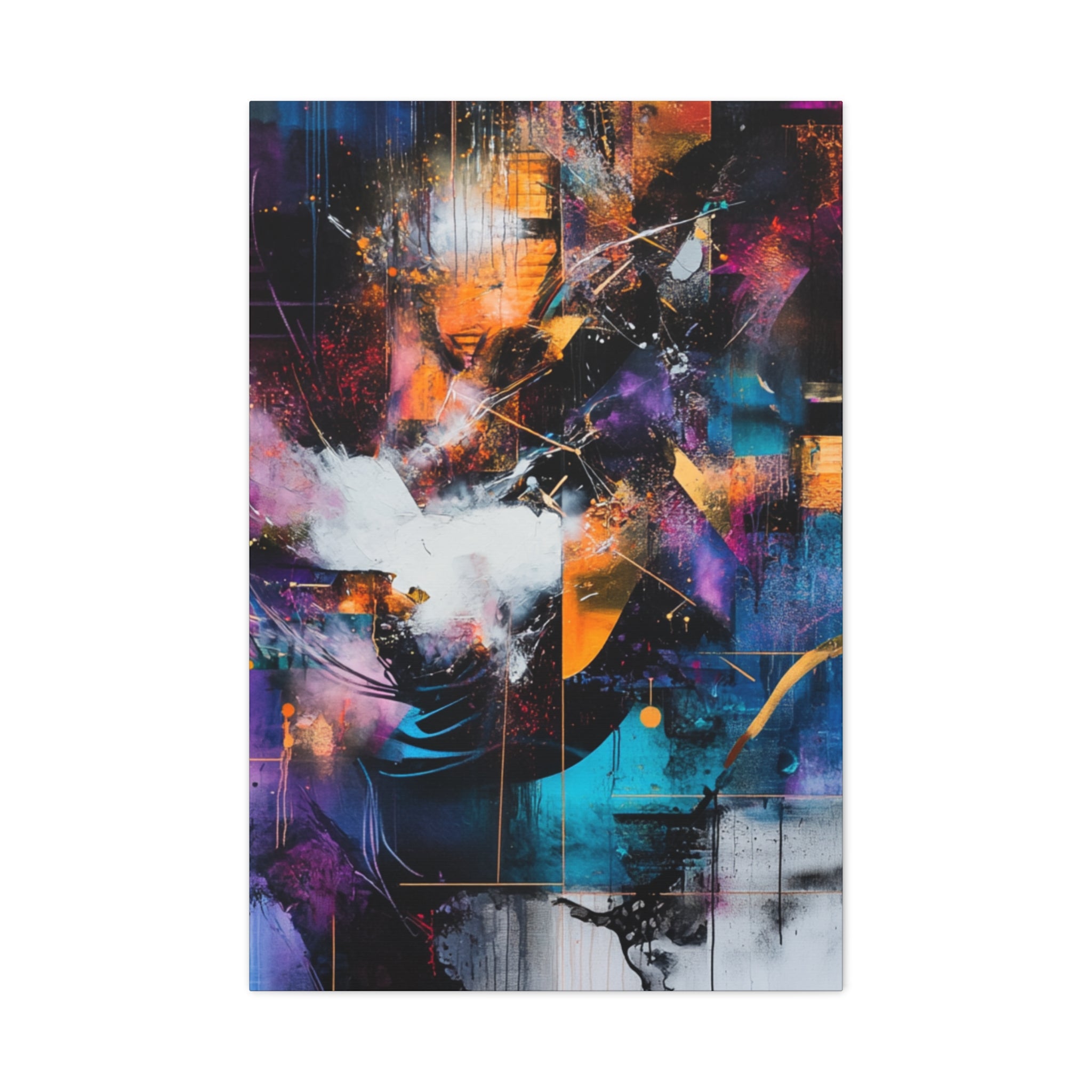 Abstract Matte Canvas Art-P7, Modern Wall Decor, Black and White Artwork for Home, Unique Gift, Contemporary Design