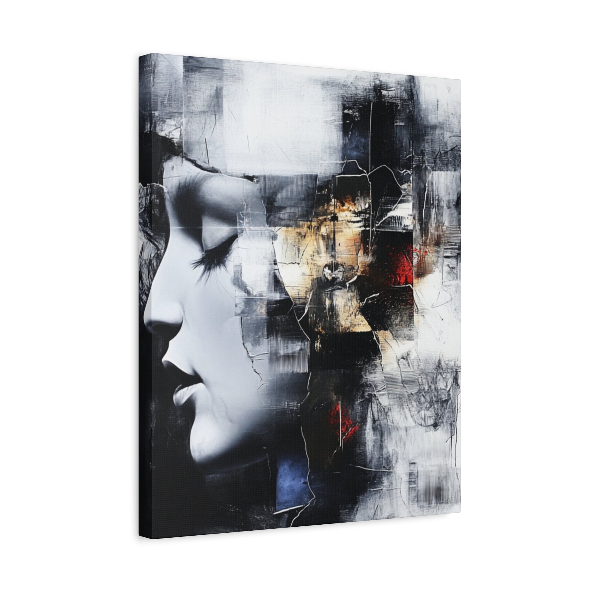 Abstract Matte Canvas Art-P3, Modern Wall Decor, Black and White Artwork for Home, Unique Gift, Contemporary Design