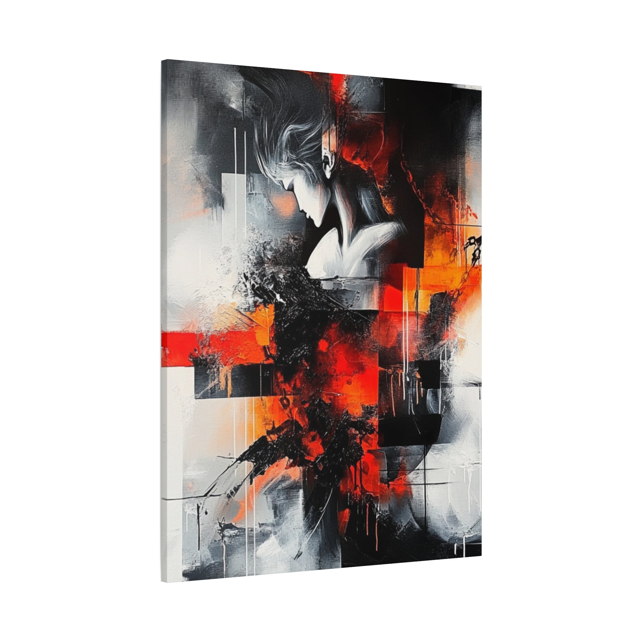 Abstract Matte Canvas Art-P12, Modern Wall Decor, Black and White Artwork for Home, Unique Gift, Contemporary Design