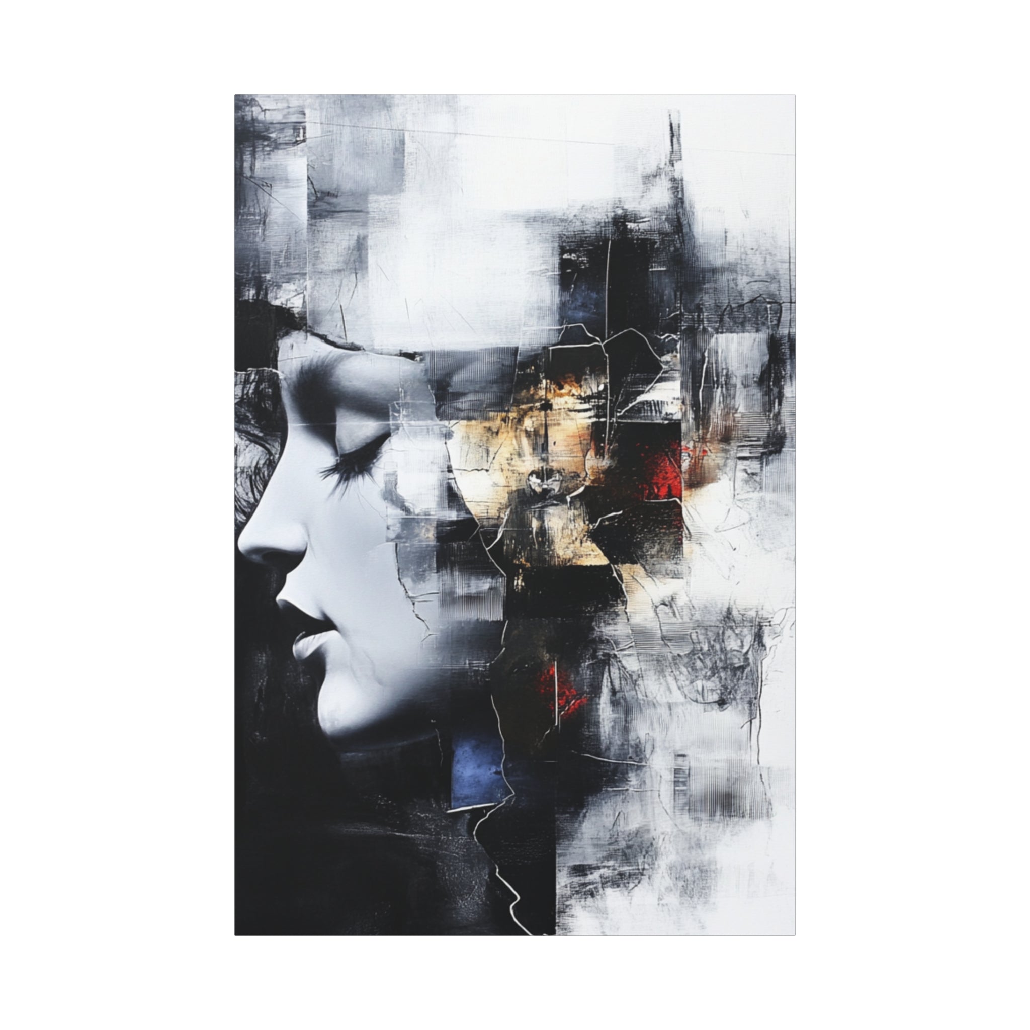 Abstract Matte Canvas Art-P3, Modern Wall Decor, Black and White Artwork for Home, Unique Gift, Contemporary Design