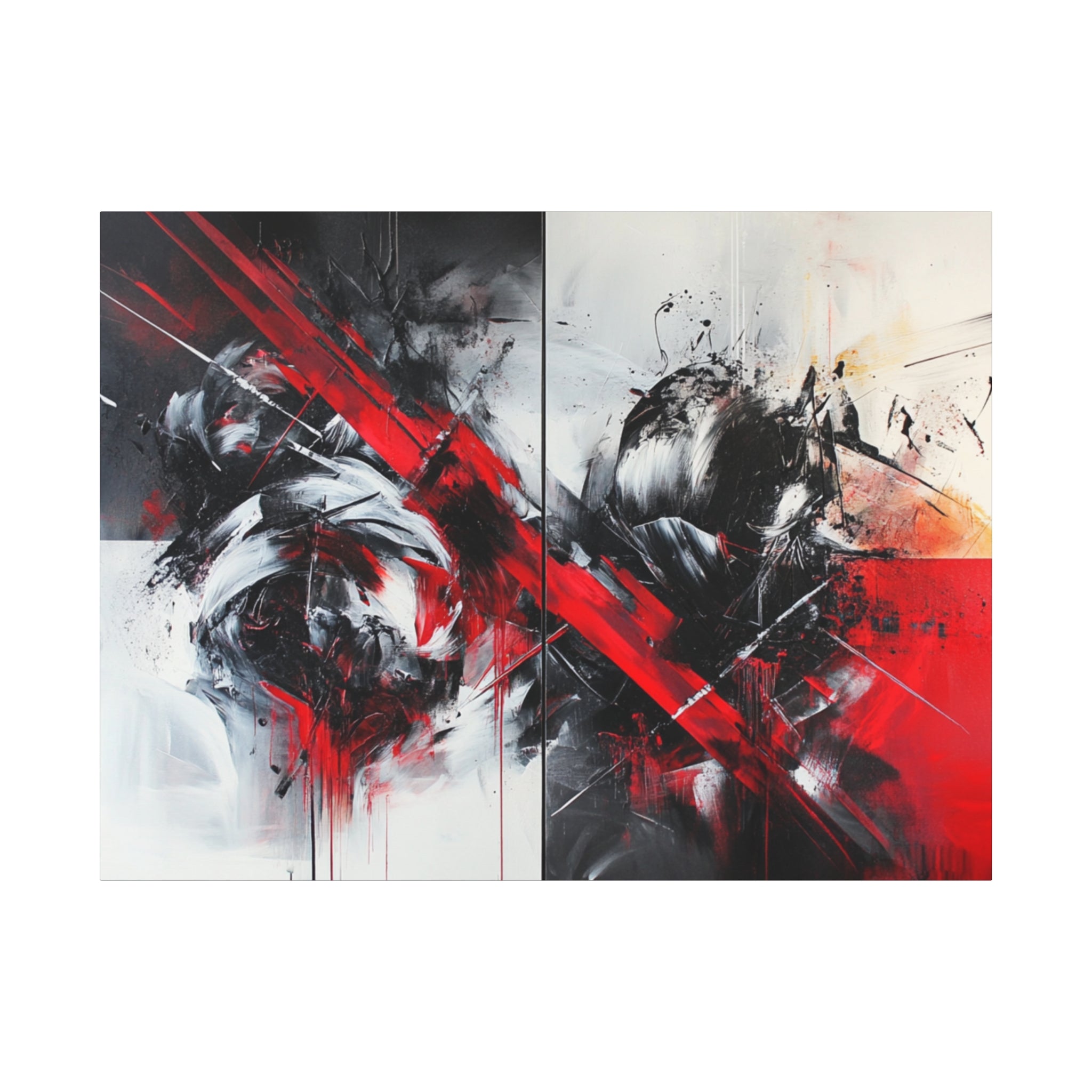 Modern Abstract Wall Art-L1, Red and Black Canvas Decor, Home Gallery Piece for Living Room, Gift for Art Lovers, Contemporary Art