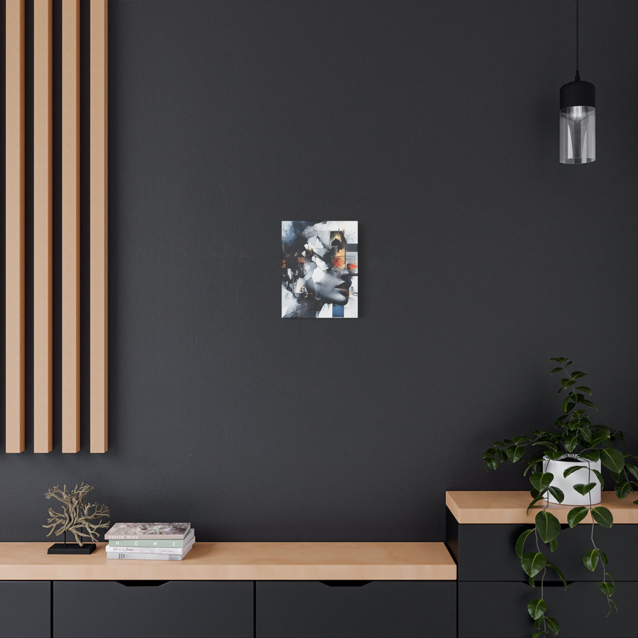Abstract Matte Canvas Art-P4, Modern Wall Decor, Black and White Artwork for Home, Unique Gift, Contemporary Design