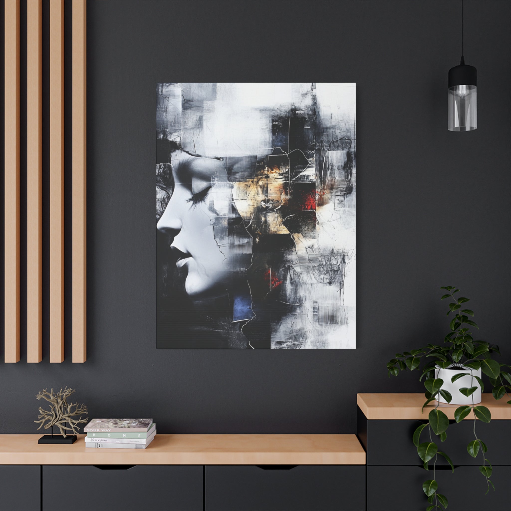 Abstract Matte Canvas Art-P3, Modern Wall Decor, Black and White Artwork for Home, Unique Gift, Contemporary Design